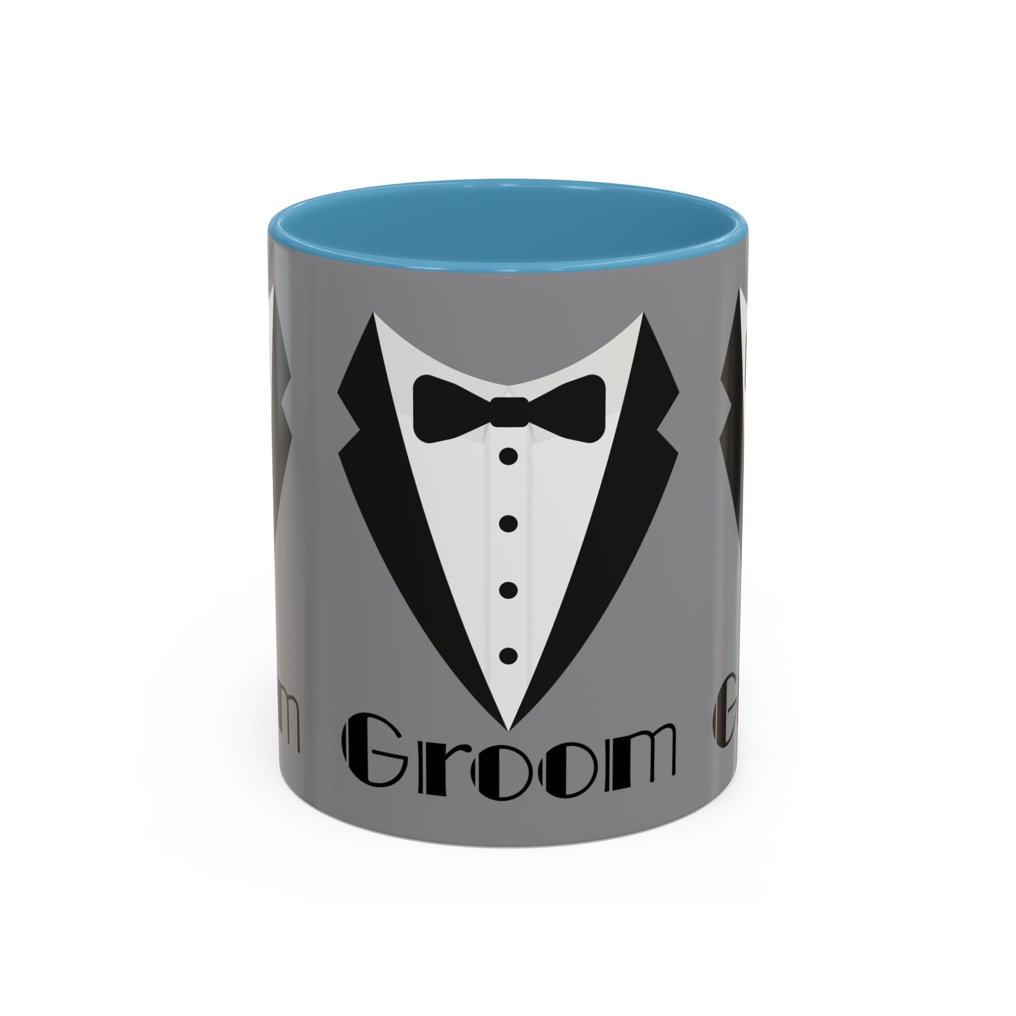 Groom Coffee Mug, Wedding Gift, Groomsmen Party Mug, Black and White Accent Mug, Engagement Celebration