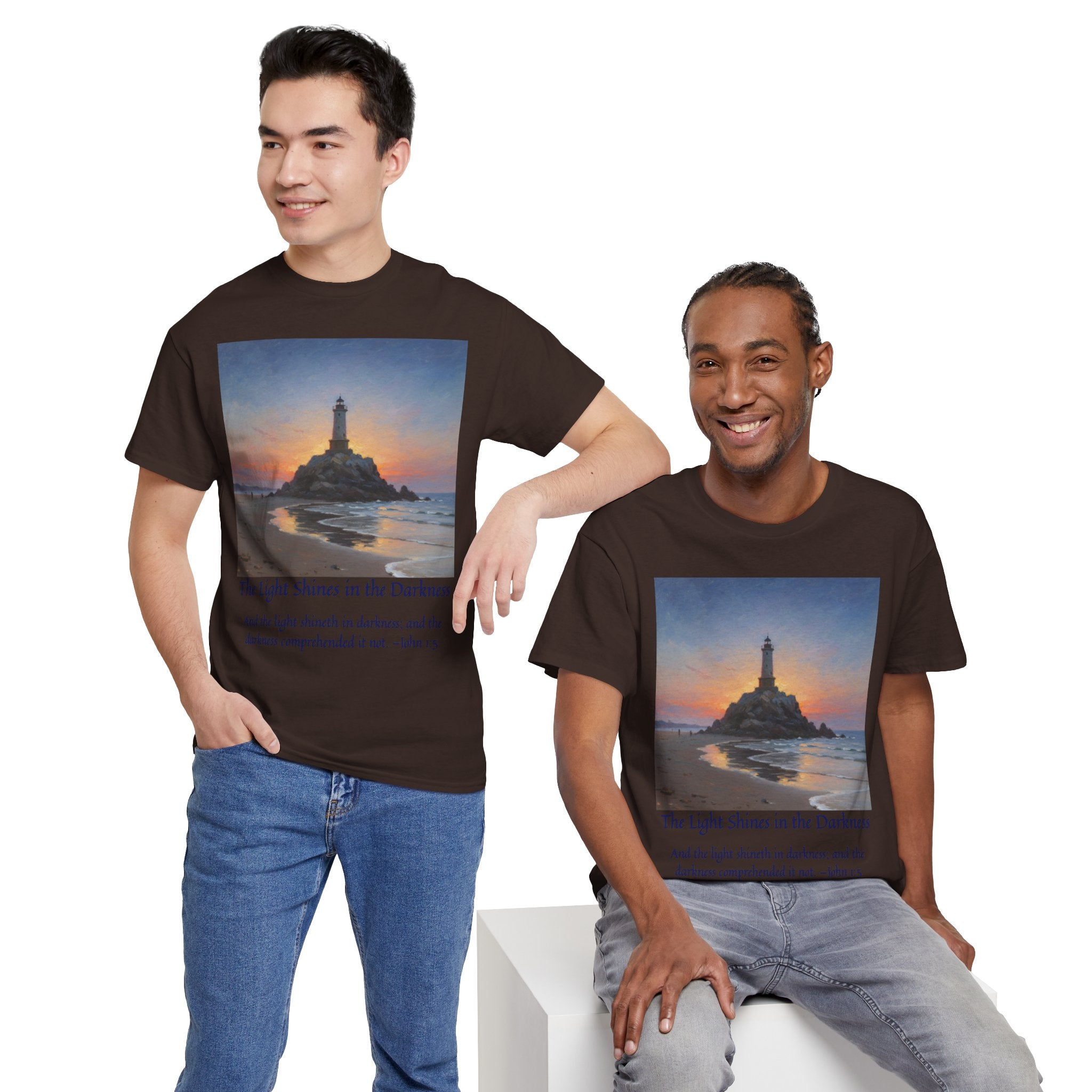 Light in Darkness Unisex Cotton Tee-inspired by Monet, Inspirational Shirt, Bible Verse Tee, Faith-Based Apparel, Perfect Gift for All Occasions