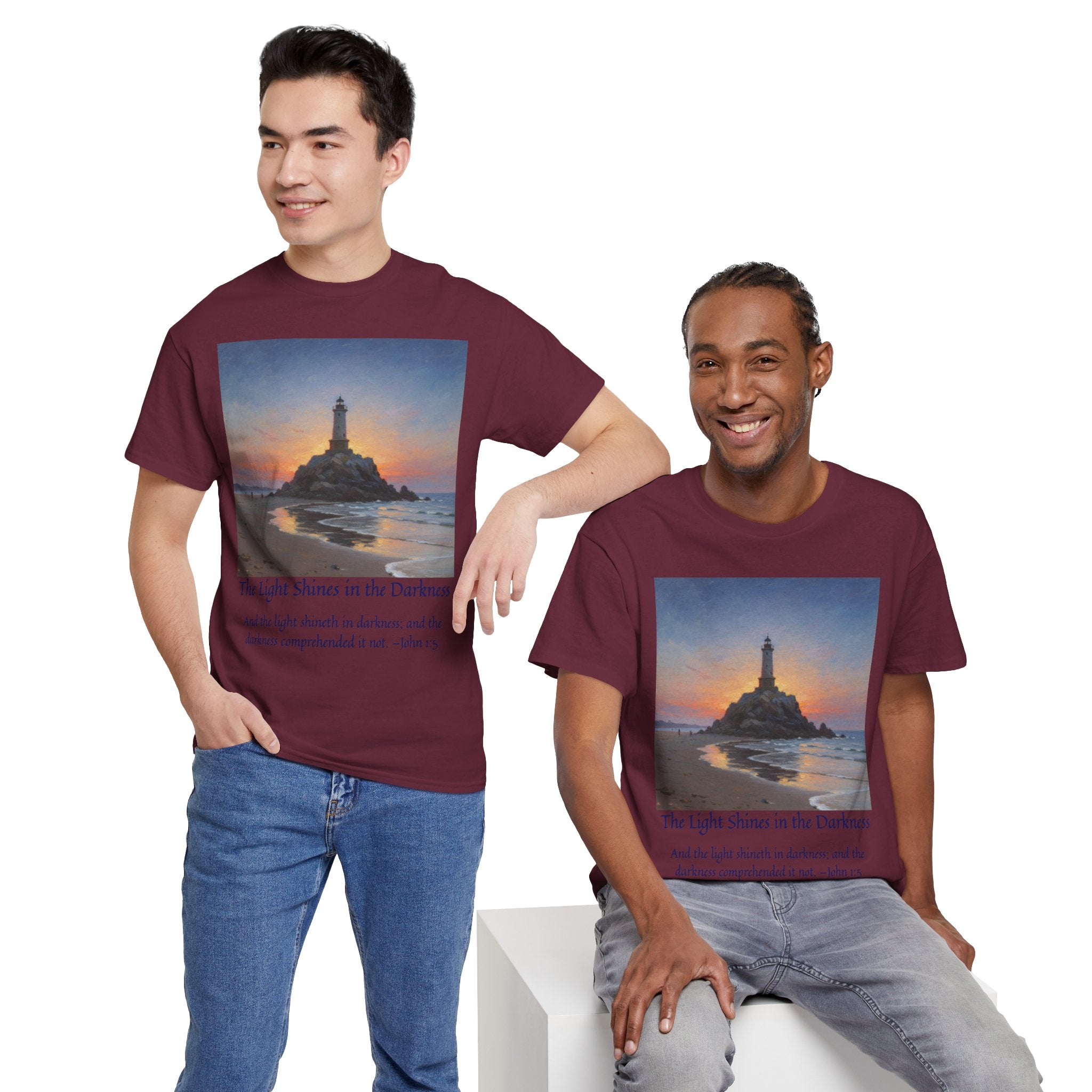 Light in Darkness Unisex Cotton Tee-inspired by Monet, Inspirational Shirt, Bible Verse Tee, Faith-Based Apparel, Perfect Gift for All Occasions