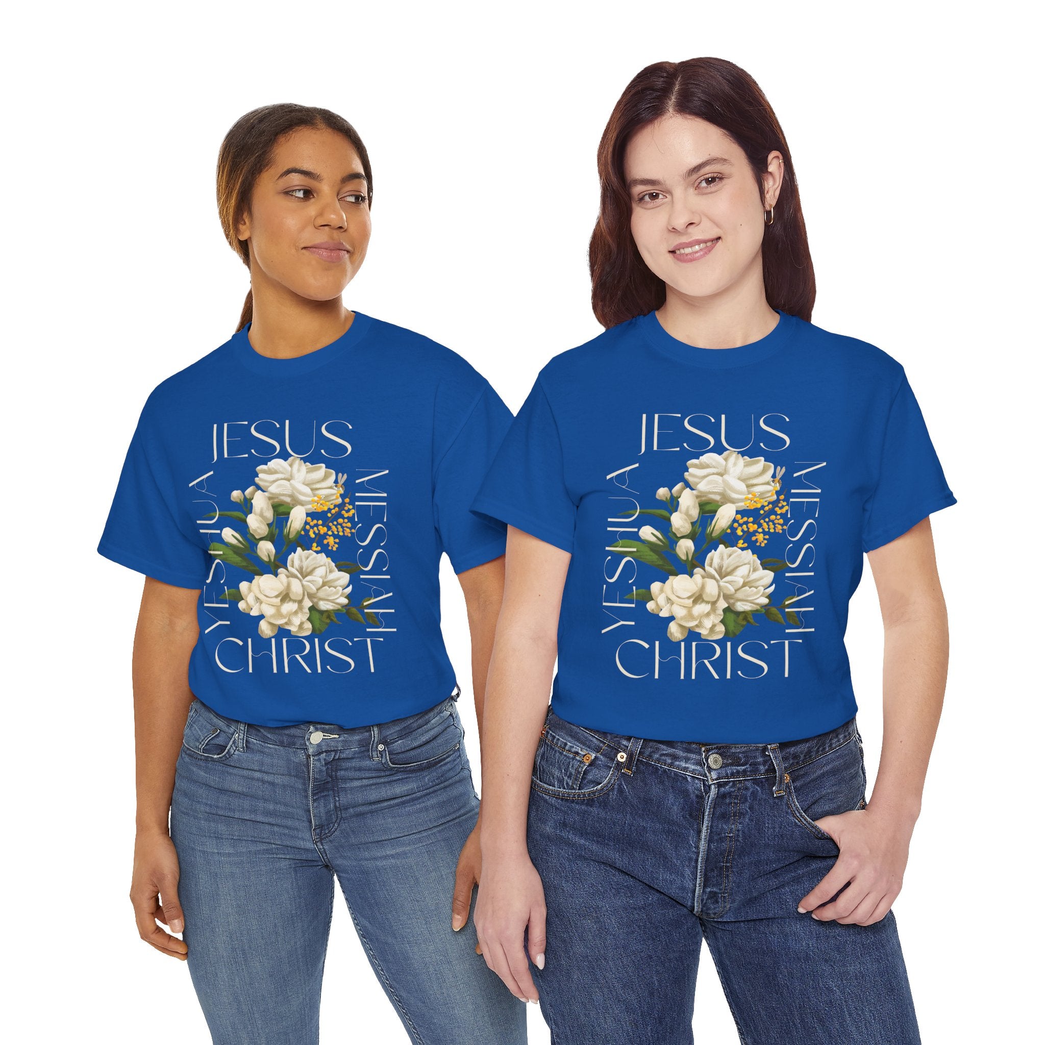 Floral Jesus Christ Tee, Spiritual T-Shirt, Inspirational Unisex Cotton Shirt, Gift for Believers, Christian Apparel