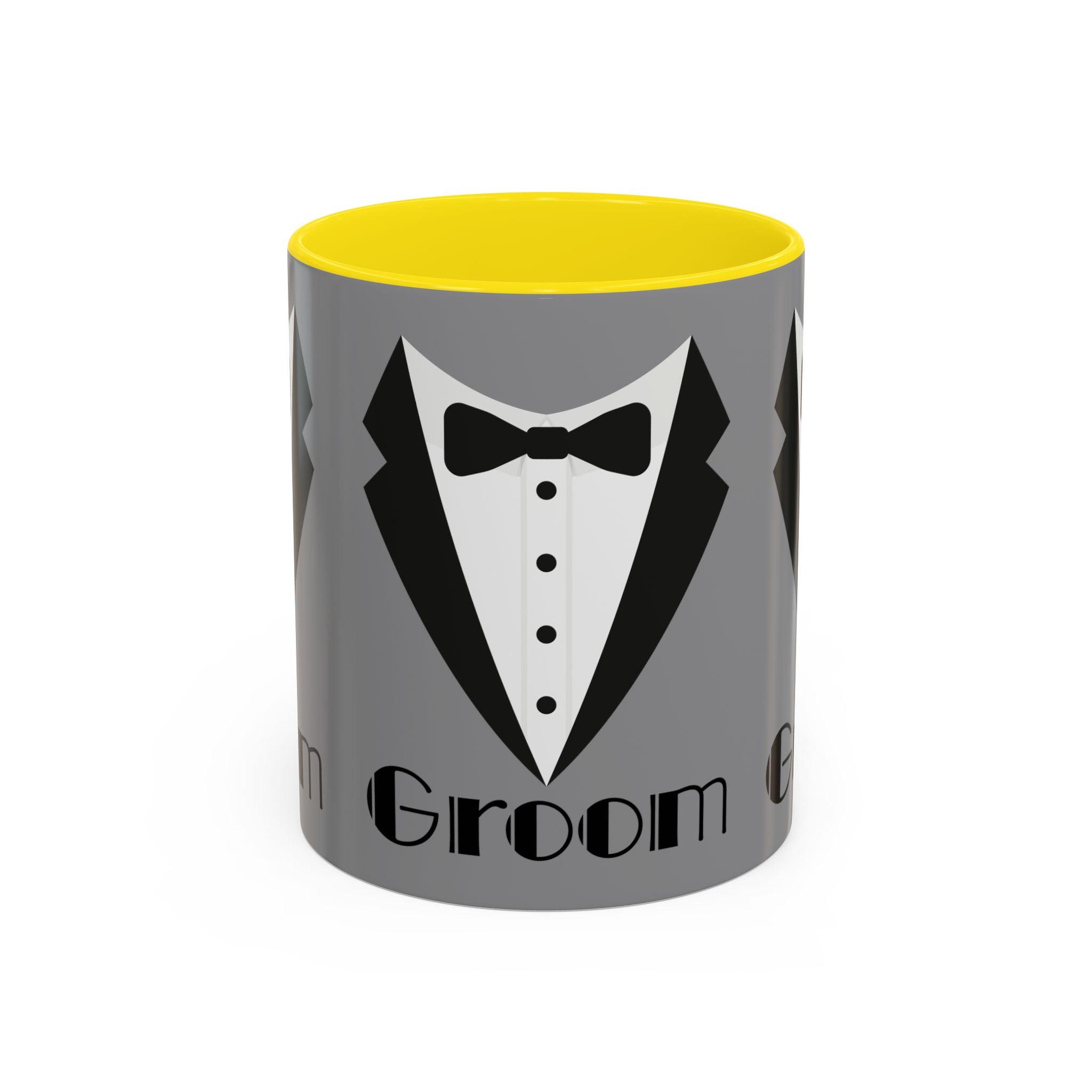 Groom Coffee Mug, Wedding Gift, Groomsmen Party Mug, Black and White Accent Mug, Engagement Celebration