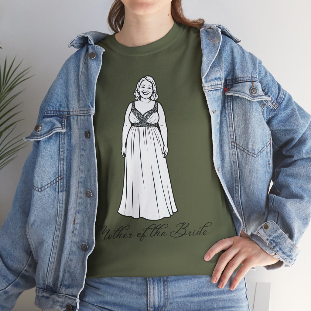 Mother of the Bride Tee, Plus Size Wedding Shirt, Unisex Cotton T-Shirt, Bridal Party Gift, Fun Wedding Day Apparel