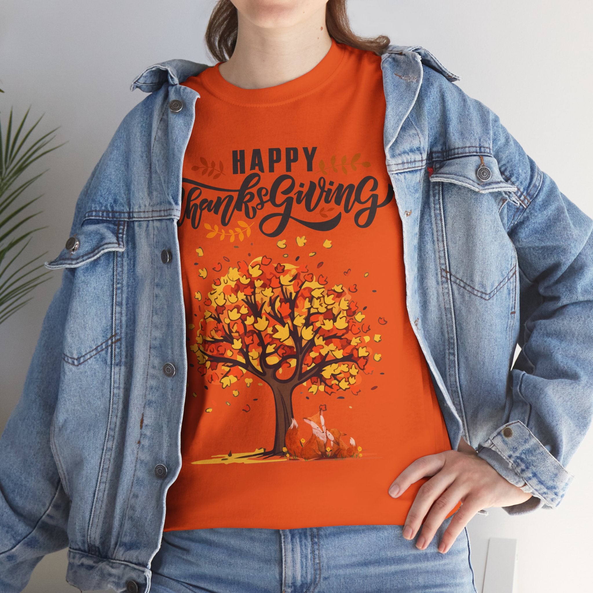 Thanksgiving Tree Tee, Fall T-Shirt, Autumn Apparel, Cozy Gift for Family, Cute Holiday Top