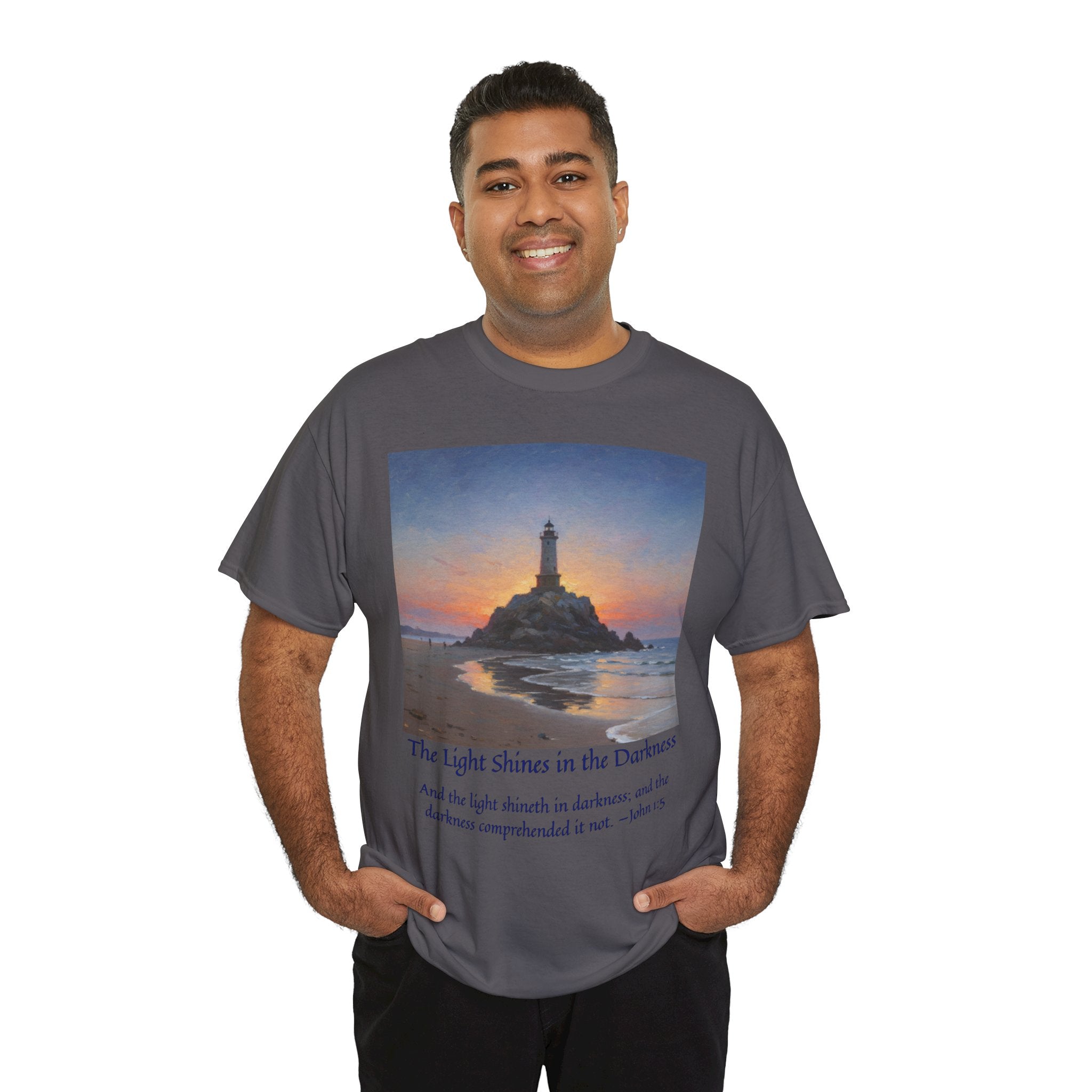 Light in Darkness Unisex Cotton Tee-inspired by Monet, Inspirational Shirt, Bible Verse Tee, Faith-Based Apparel, Perfect Gift for All Occasions