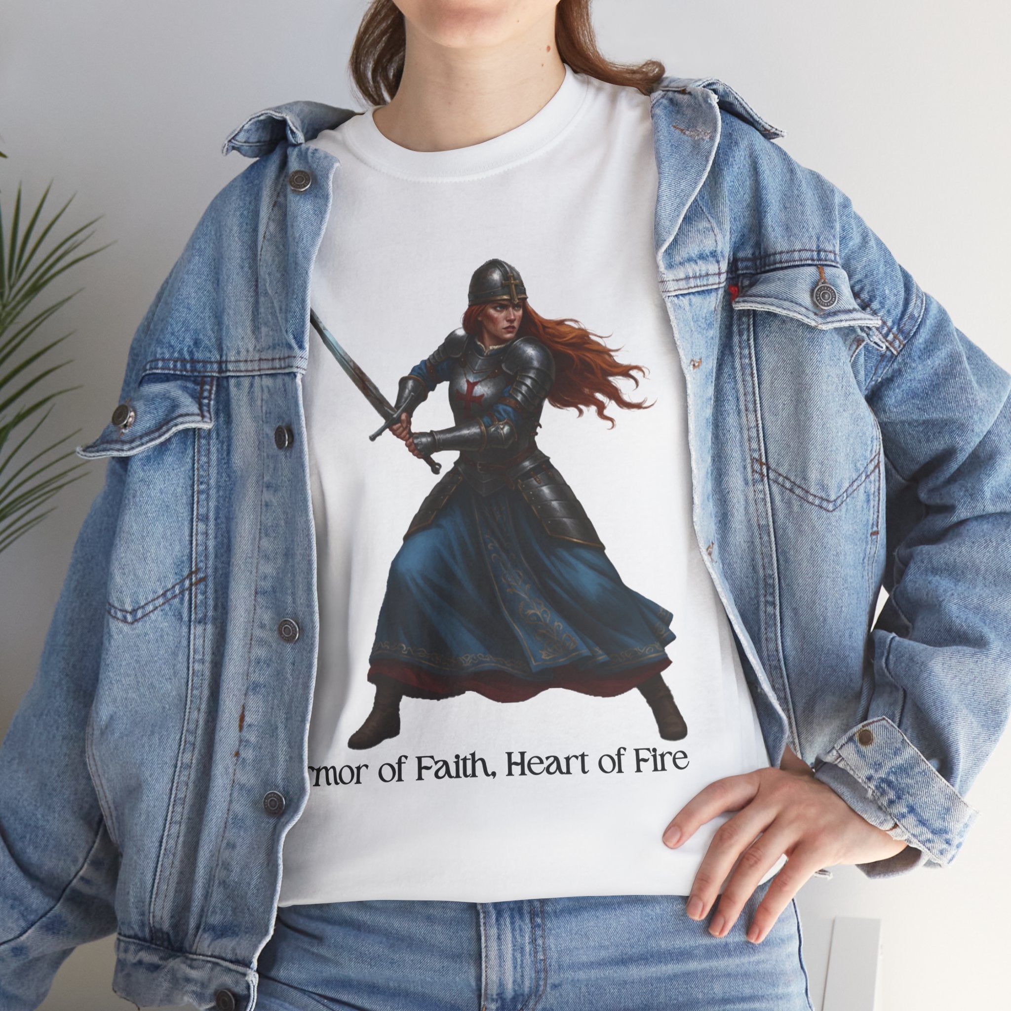 Warrior Spirit Unisex Heavy Cotton Tee, Inspirational Shirt, Fantasy Gift, Empowerment Merchandise, Soft Cotton Tee, Everyday Wear