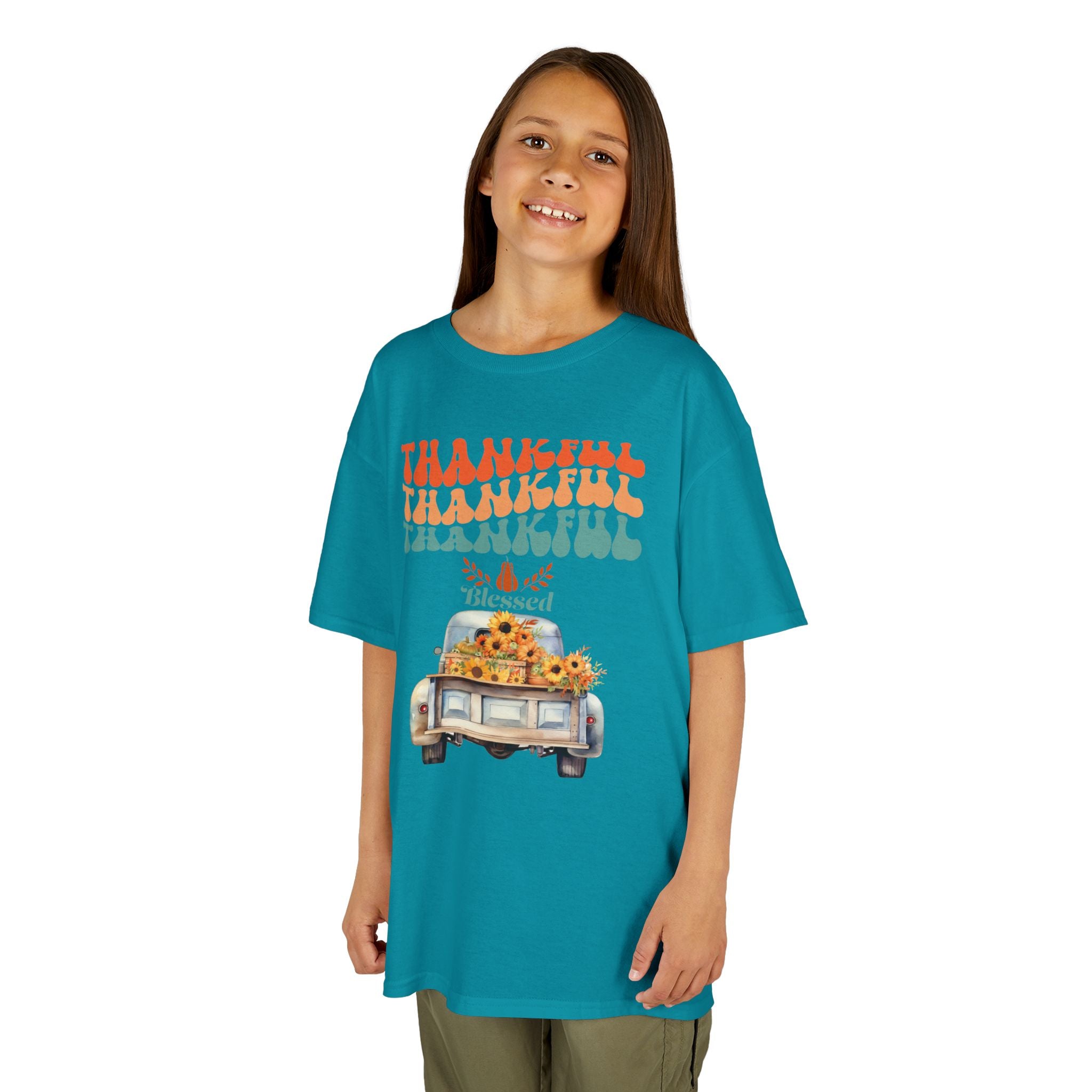Thankful Kids Tee | Cute Autumn T-Shirt | Thanksgiving Gift | Kids Holiday Wear | Family Gathering Apparel