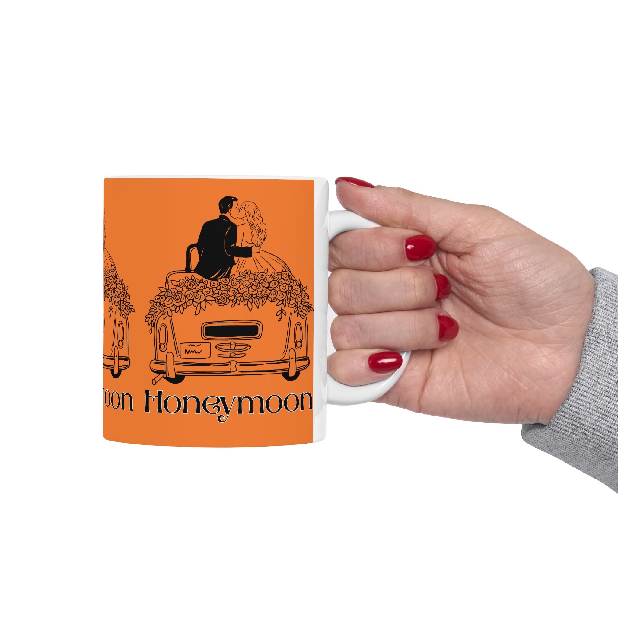 Honeymoon October Weddings Ceramic Mug 11 oz- Perfect Wedding Gift, Coffee Cup for Newlyweds, Couples' Tea Mug, Anniversary Gift, Engagement Celebration