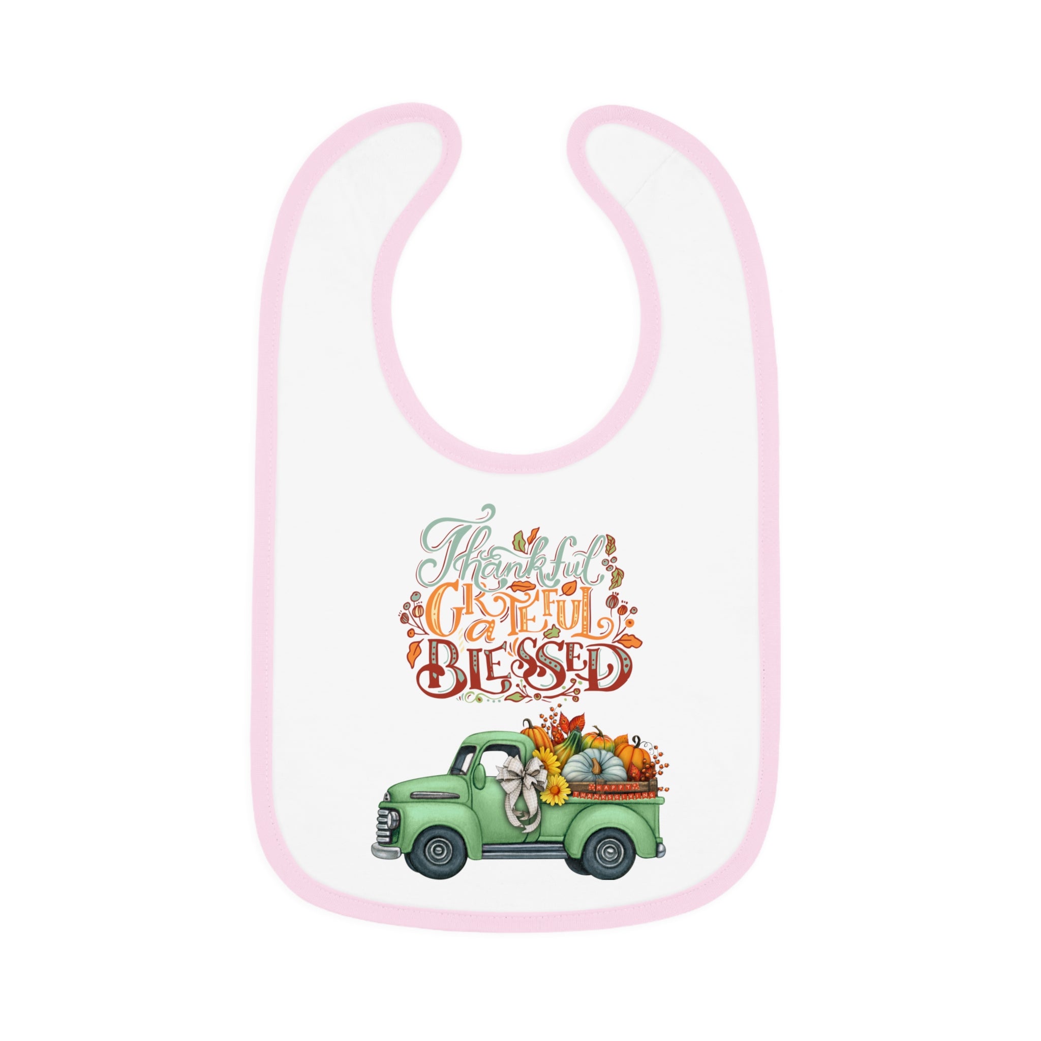 Thankful Bib for Babies | Grateful & Blessed Baby Bib | Cute Fall Bib for Toddlers | Thanksgiving Baby Gift | Holiday Feeding Bib