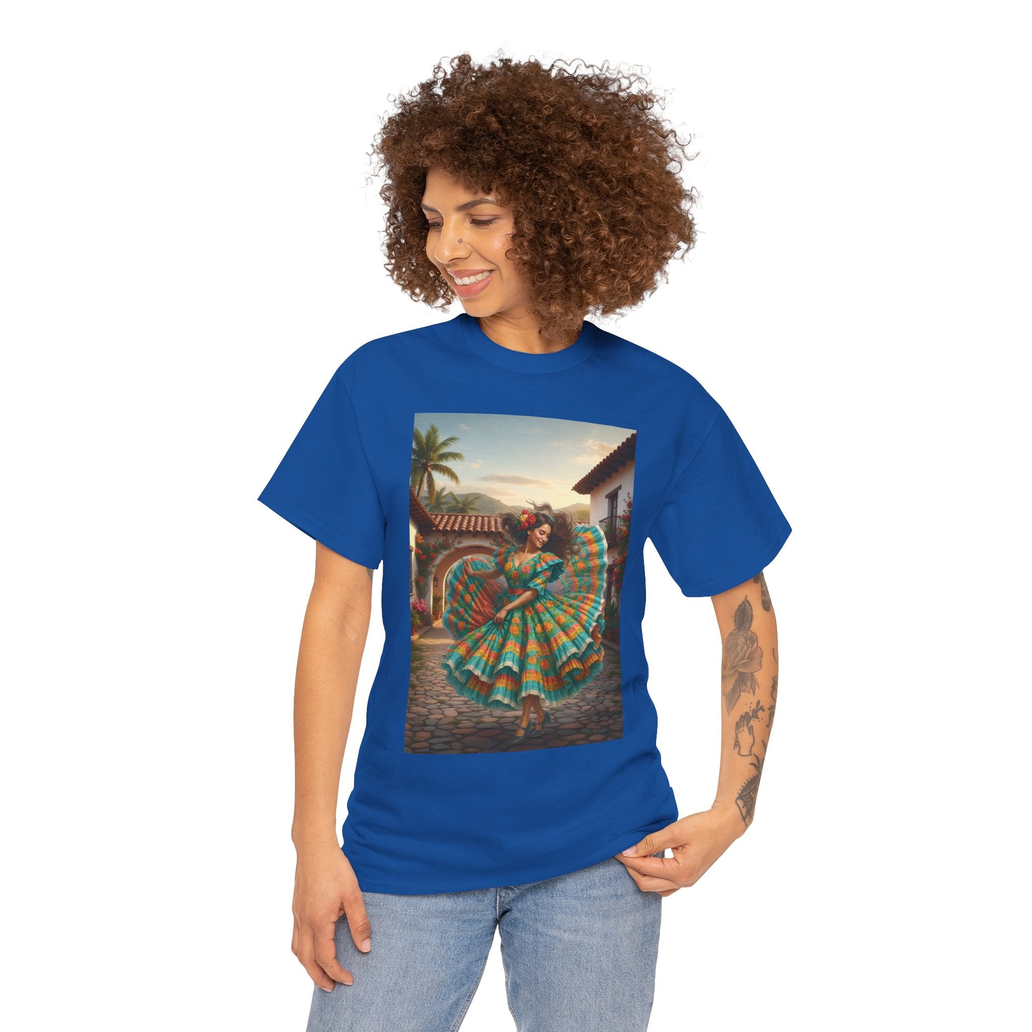 Folklórico Dancer Vibrant Graphic Tee - Perfect for Festivals, Casual Outings, Gifts, Dance Lovers, Unisex Fashion