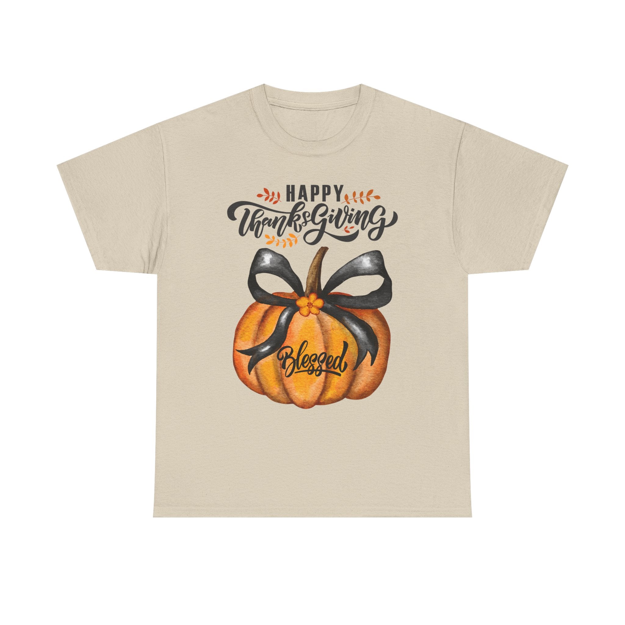 Thanksgiving Pumpkin Tee - Happy Thanksgiving, Blessed Shirt, Fall Apparel, Unisex Cotton Tee, Holiday Gift
