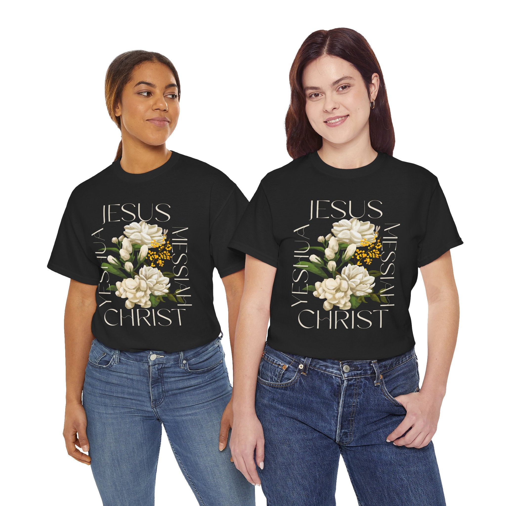 Floral Jesus Christ Tee, Spiritual T-Shirt, Inspirational Unisex Cotton Shirt, Gift for Believers, Christian Apparel