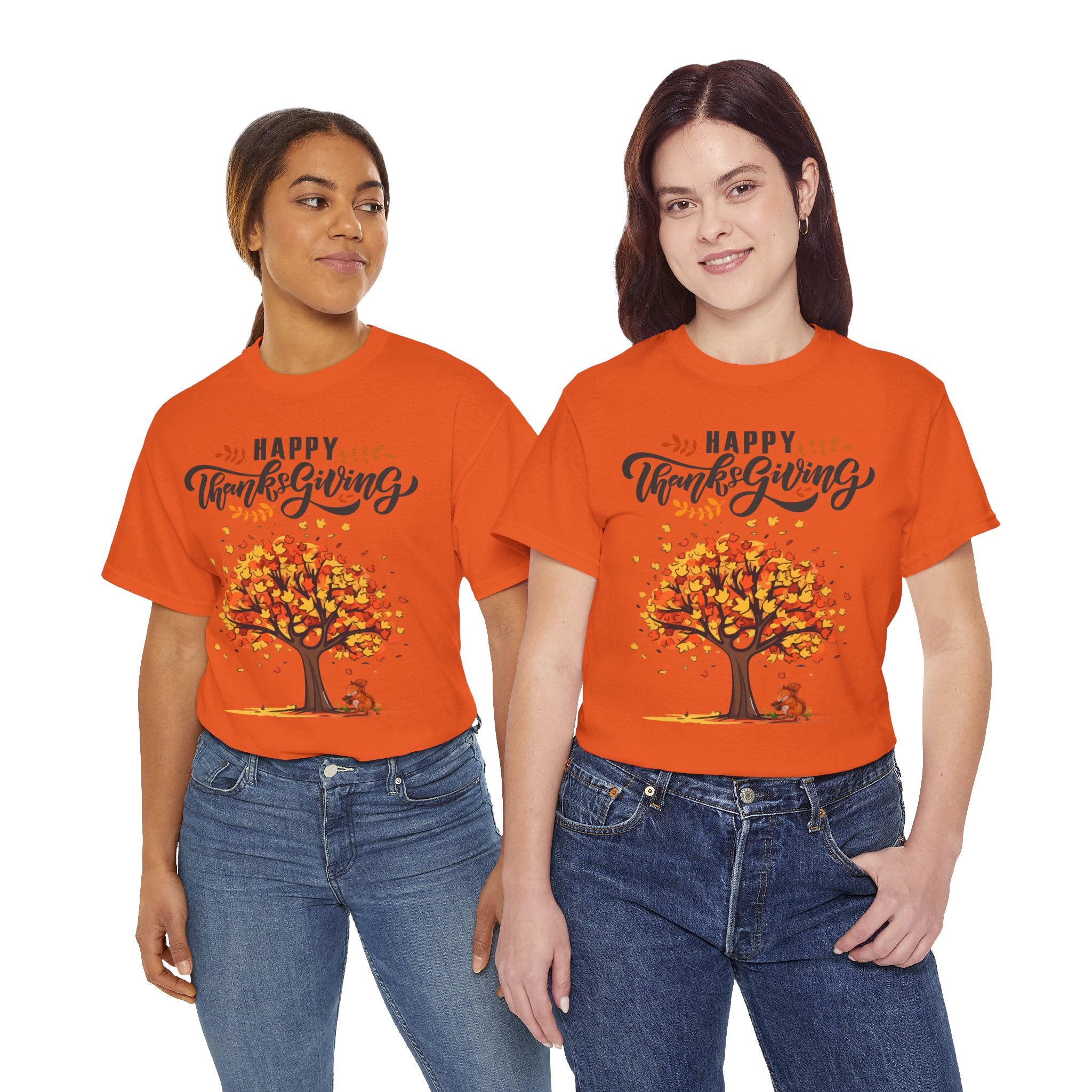 Happy Thanksgiving Tree Unisex Tee, Autumn Shirt, Holiday Apparel, Fall Fashion, Seasonal Gift