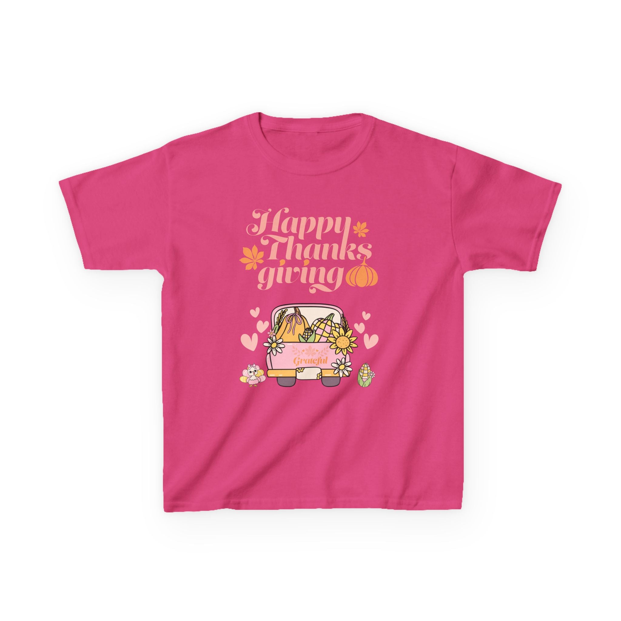 Happy Thanksgiving Kids Tee, Fall T-Shirt, Cute Pumpkin Shirt, Autumn Apparel, Kids Harvest Tee, Seasonal Kids Clothing