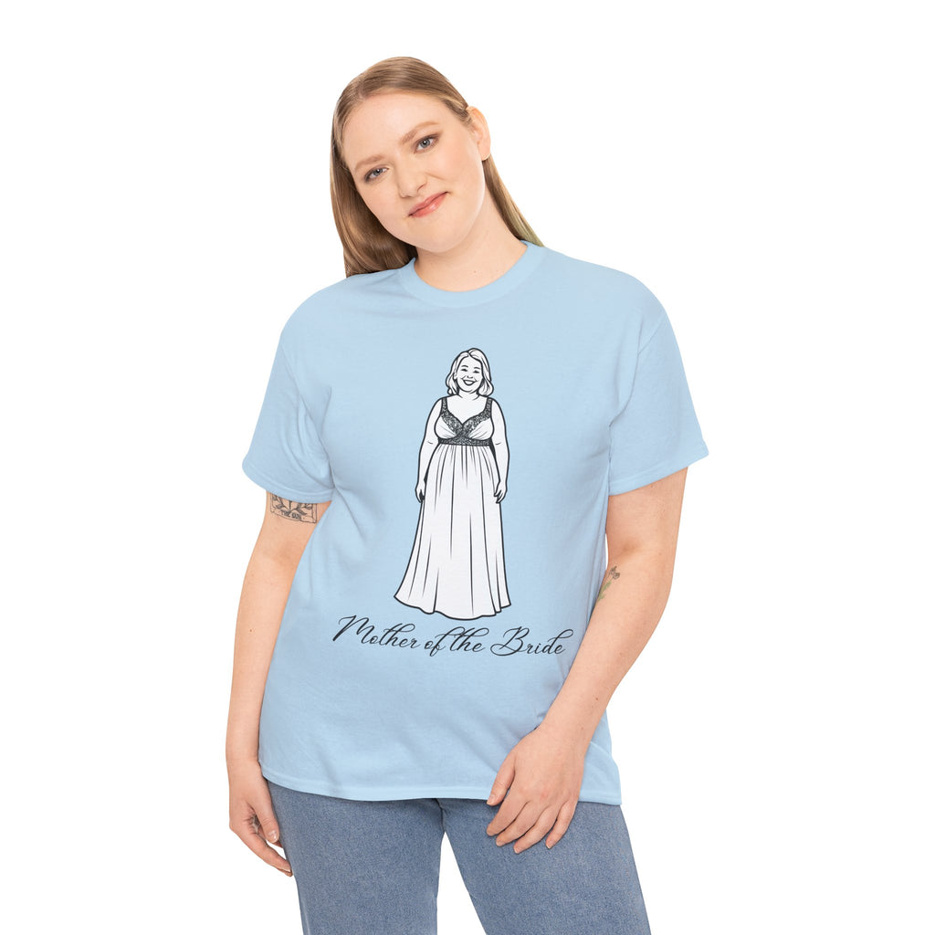 Mother of the Bride Tee, Plus Size Wedding Shirt, Unisex Cotton T-Shirt, Bridal Party Gift, Fun Wedding Day Apparel
