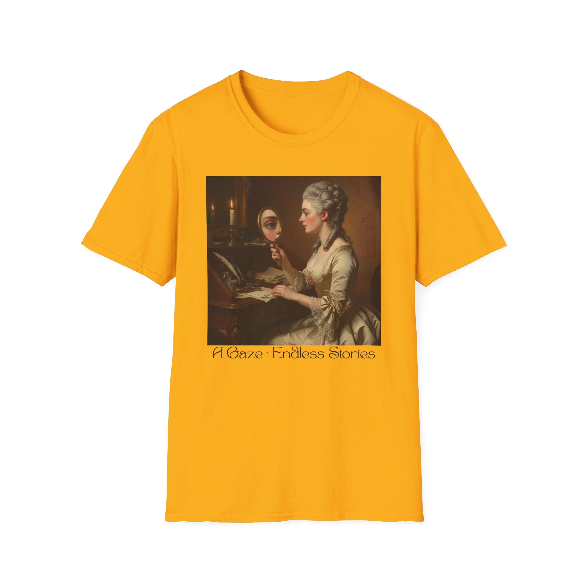 Artistic Vintage T-Shirt with 'A Gaze, Endless Stories' Design, Perfect for Art Lovers, Gifts, Casual Wear, Museum Visits, Art Class