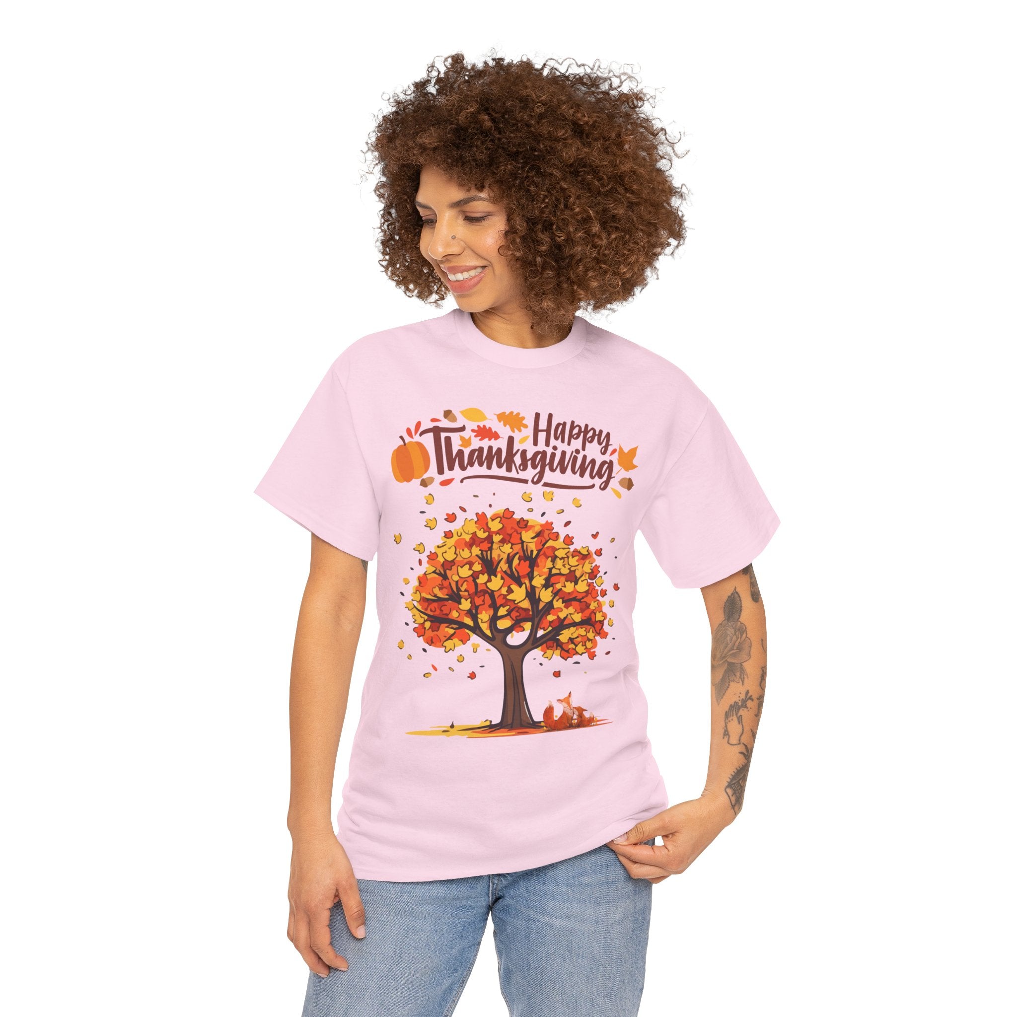 Thanksgiving Tree Tee, Autumn Shirt, Fall Apparel, Family Gathering Top, Seasonal Wear, Thanksgiving Gift