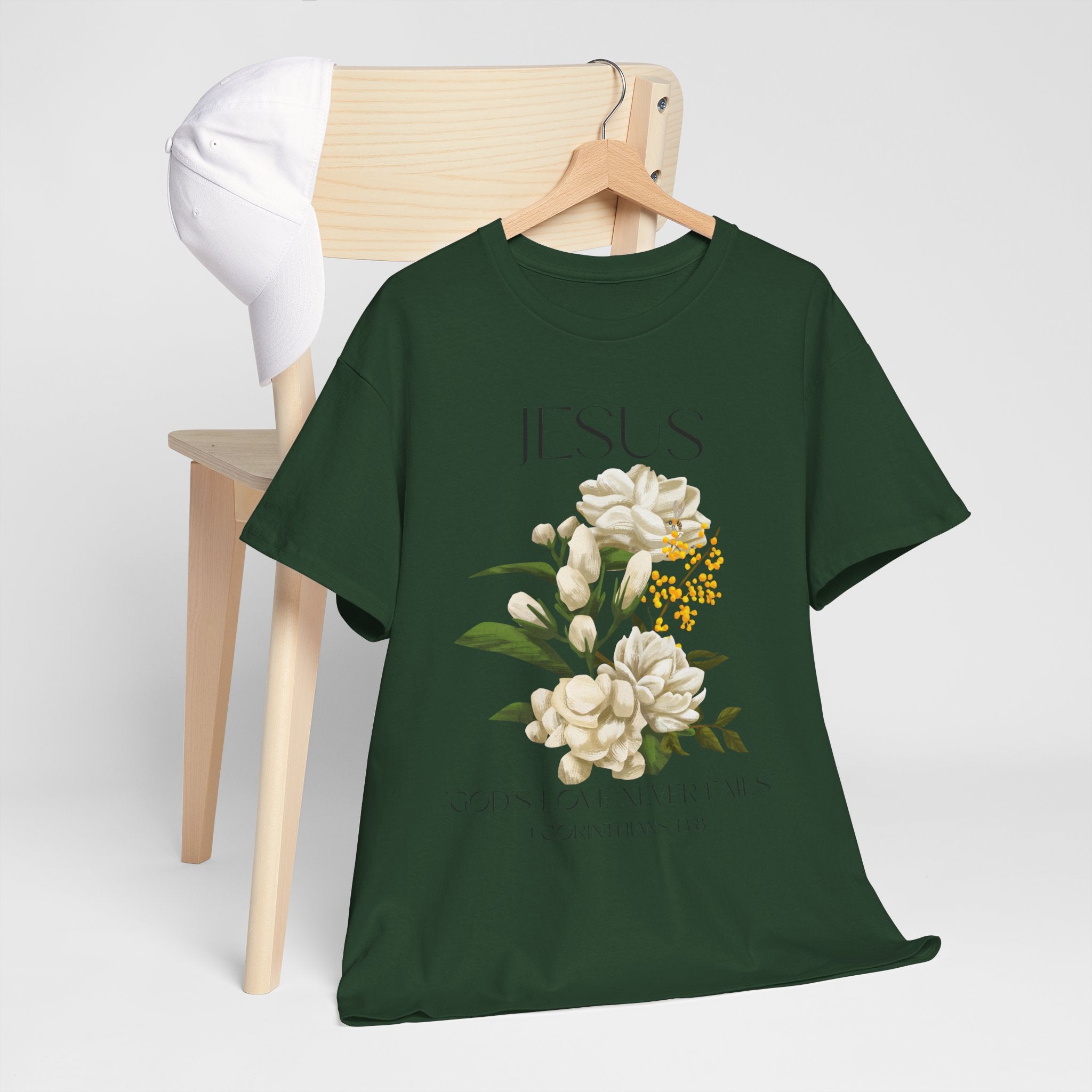 Jesus- God's love never fails-Unisex Heavy Cotton Tee