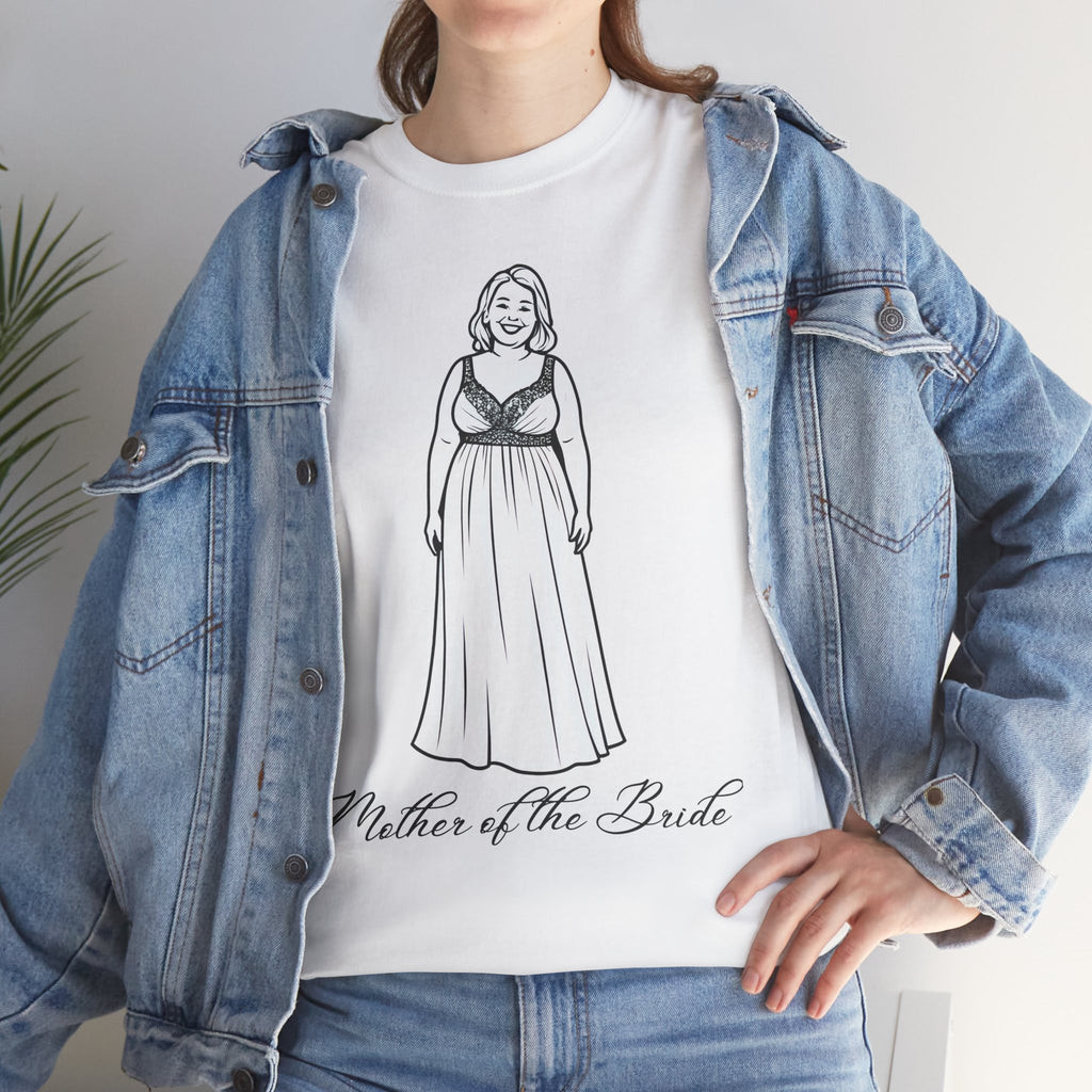 Mother of the Bride Tee, Plus Size Wedding Shirt, Unisex Cotton T-Shirt, Bridal Party Gift, Fun Wedding Day Apparel