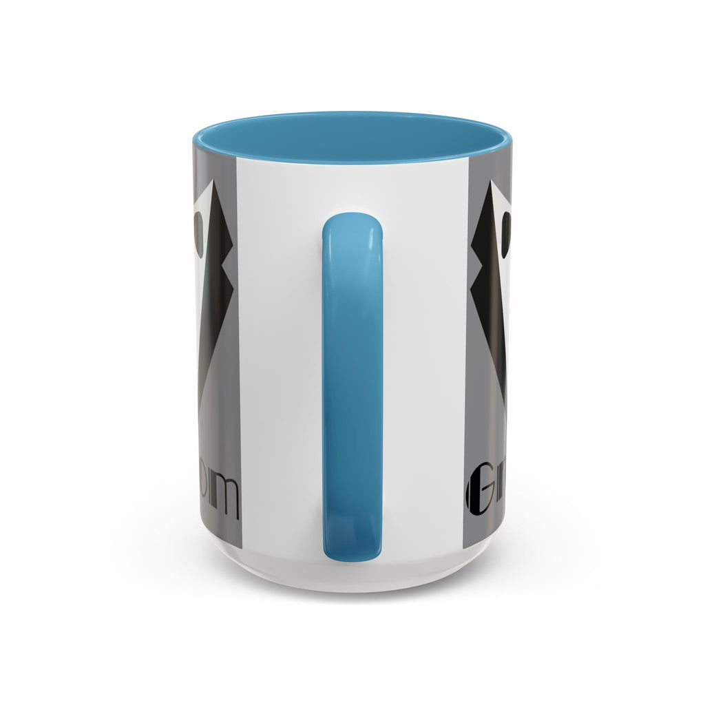 Groom Coffee Mug, Wedding Gift, Groomsmen Party Mug, Black and White Accent Mug, Engagement Celebration