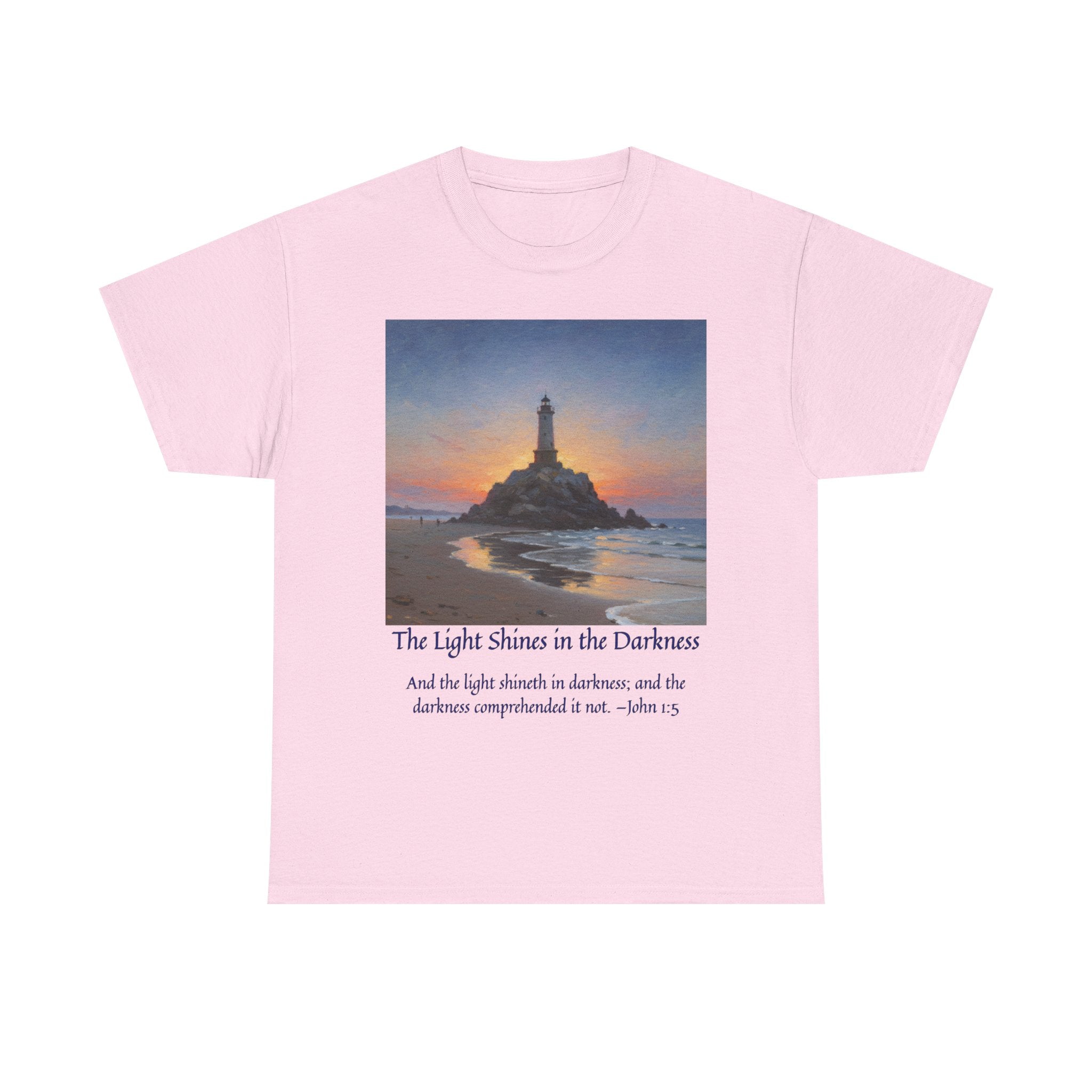 Light in Darkness Unisex Cotton Tee-inspired by Monet, Inspirational Shirt, Bible Verse Tee, Faith-Based Apparel, Perfect Gift for All Occasions