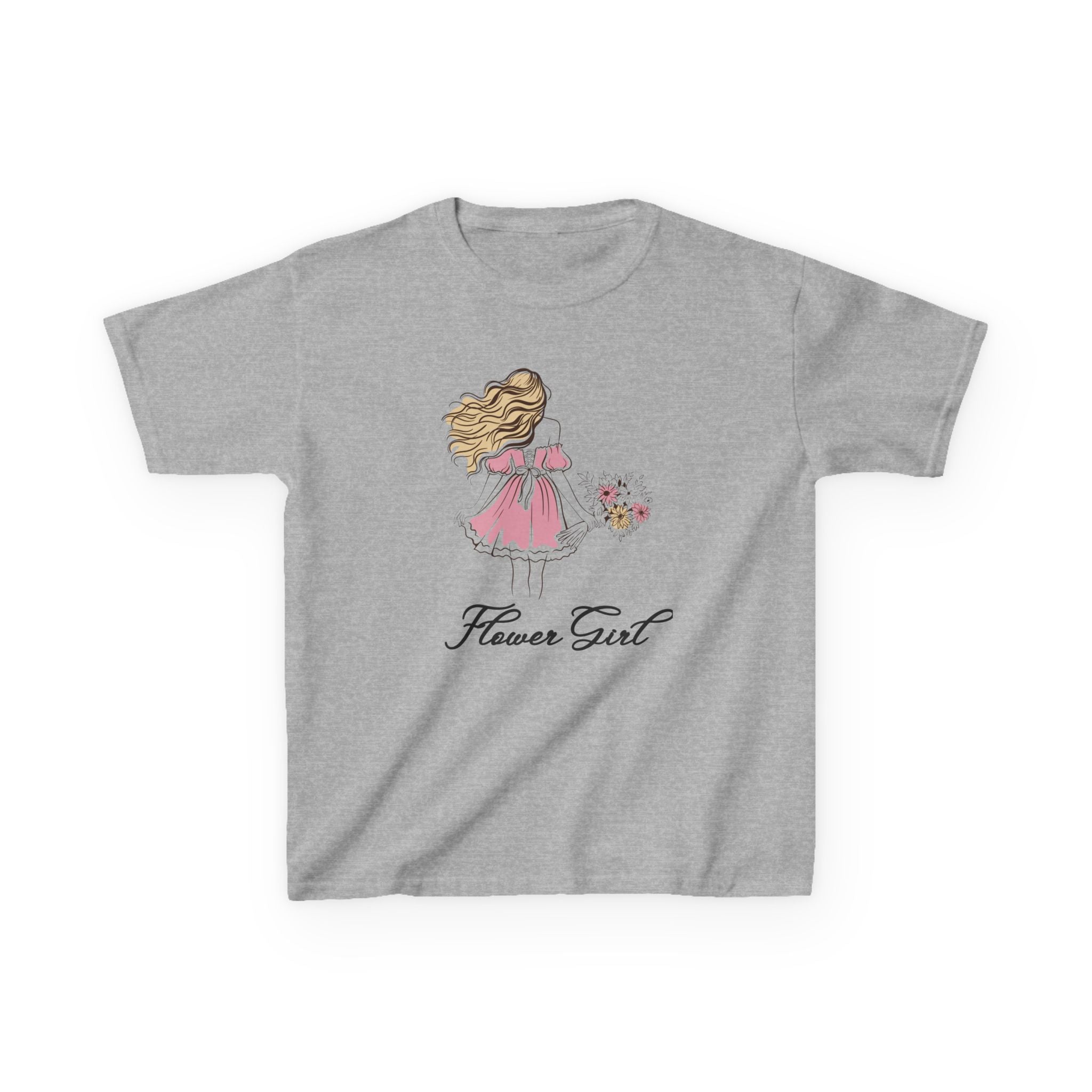 Flower Girl Kids Tee, Cute Kids T-Shirt, Children's Wedding Outfit, Floral Graphic Tee, Birthday Gift for Girls, Summer Apparel