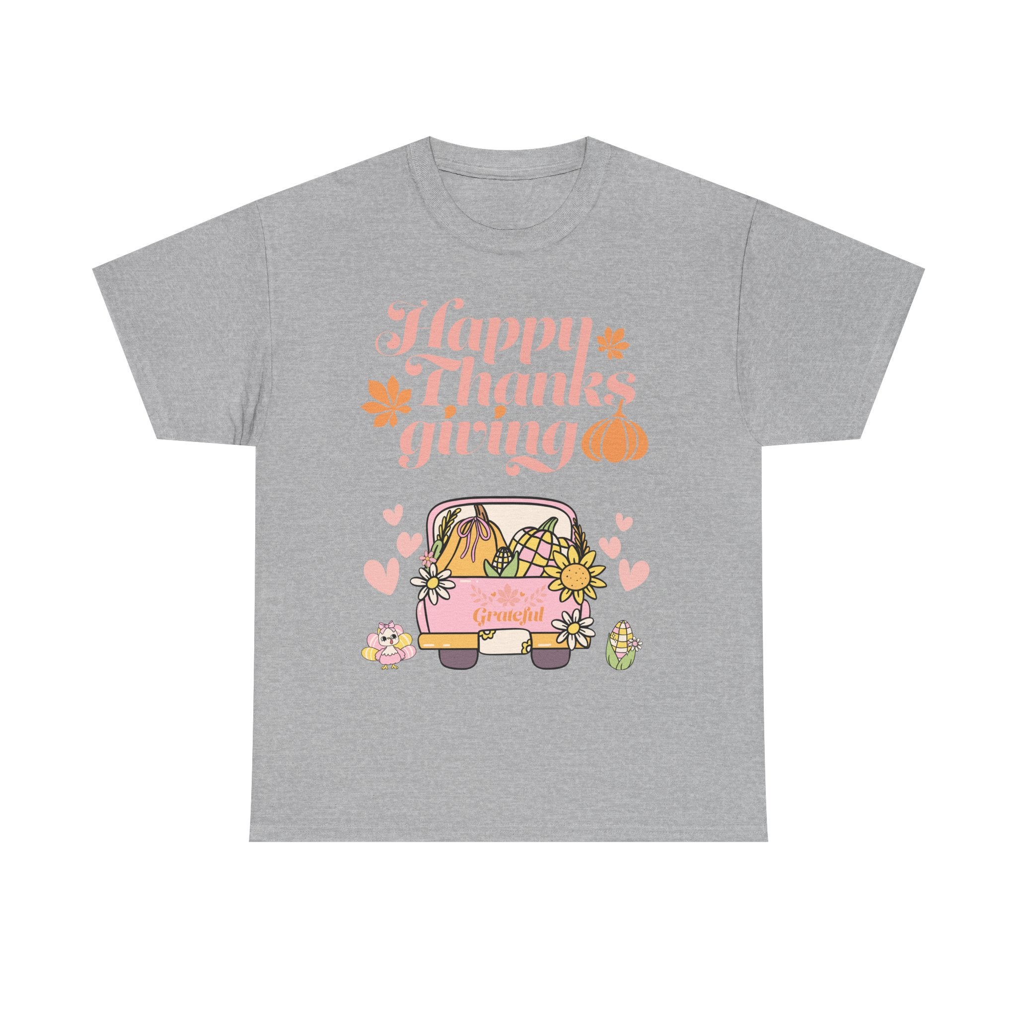 Happy Thanksgiving Unisex Tee | Cozy Autumn Shirt for Family Gatherings, Thanksgiving Celebration, Fall Fashion, Cute Gift Idea