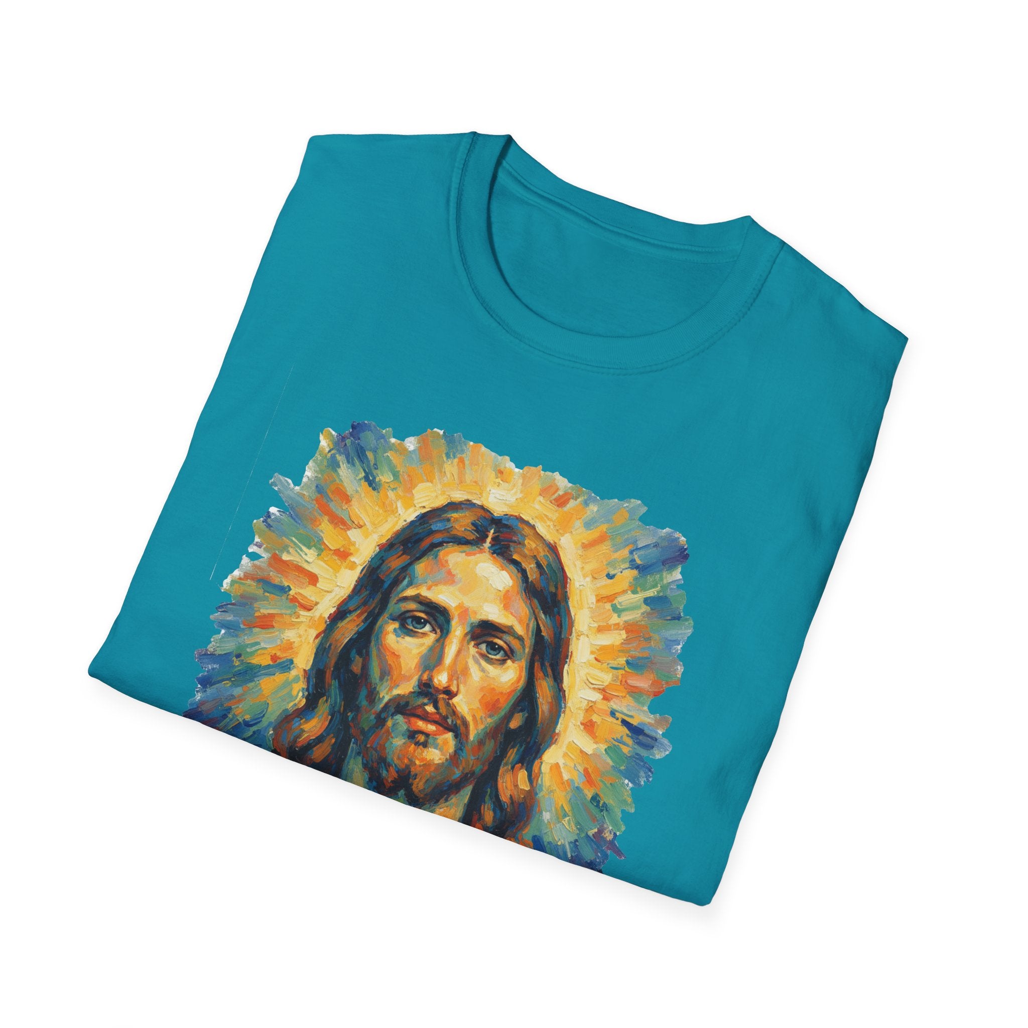 Jesus Christ Graphic Tee, Unisex Softstyle T-Shirt, Faith Apparel, Inspirational Gift, Religious Top