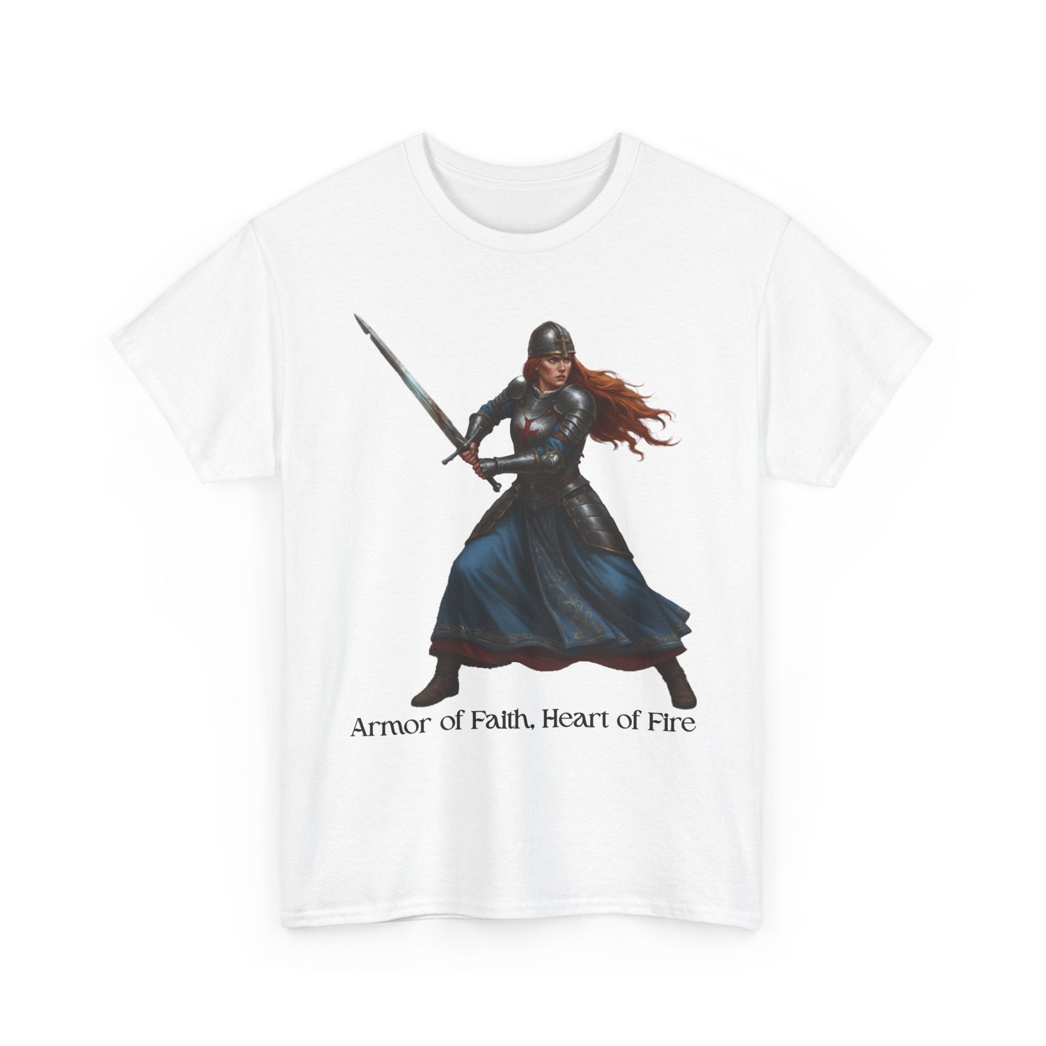 Warrior Spirit Unisex Heavy Cotton Tee, Inspirational Shirt, Fantasy Gift, Empowerment Merchandise, Soft Cotton Tee, Everyday Wear