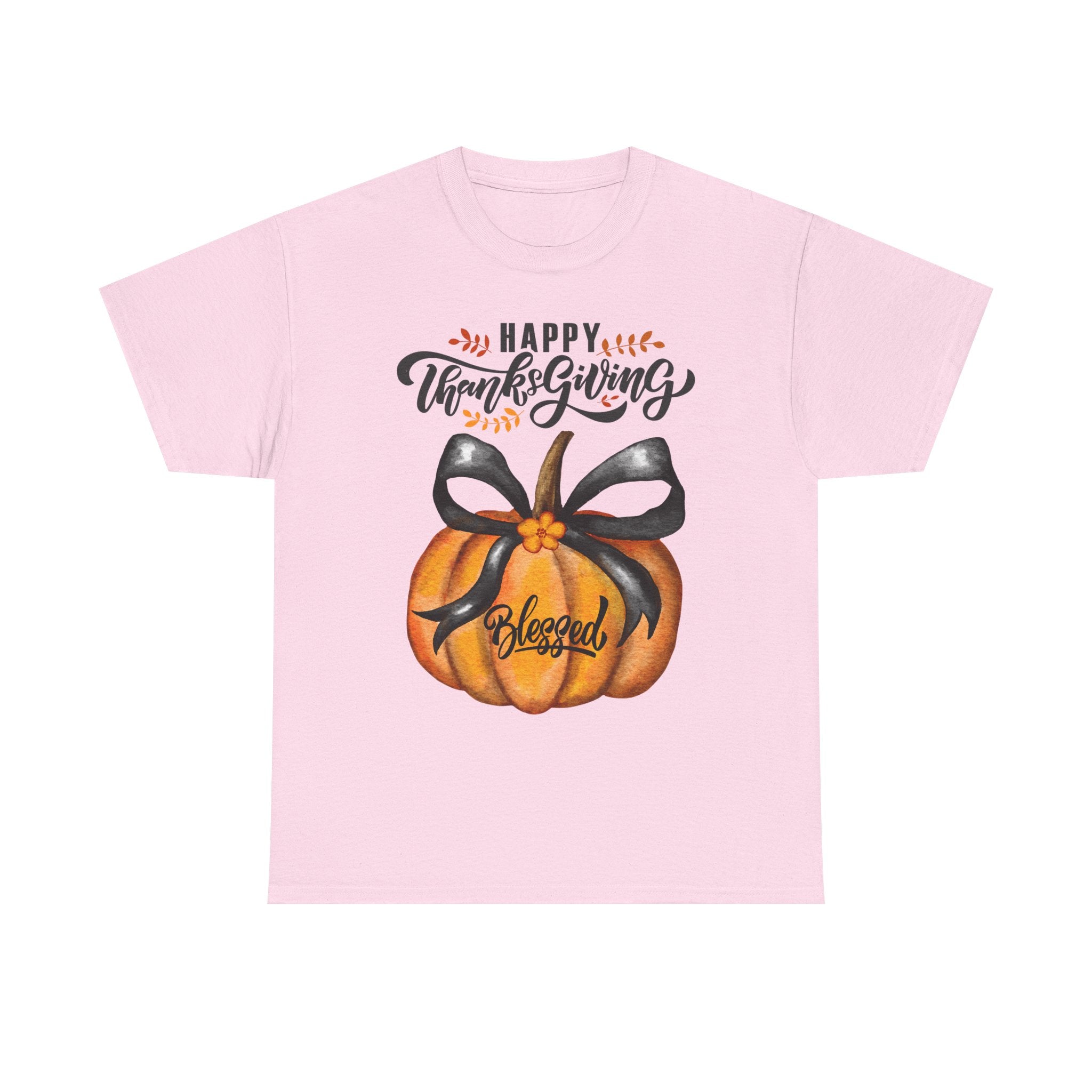 Thanksgiving Pumpkin Tee - Happy Thanksgiving, Blessed Shirt, Fall Apparel, Unisex Cotton Tee, Holiday Gift