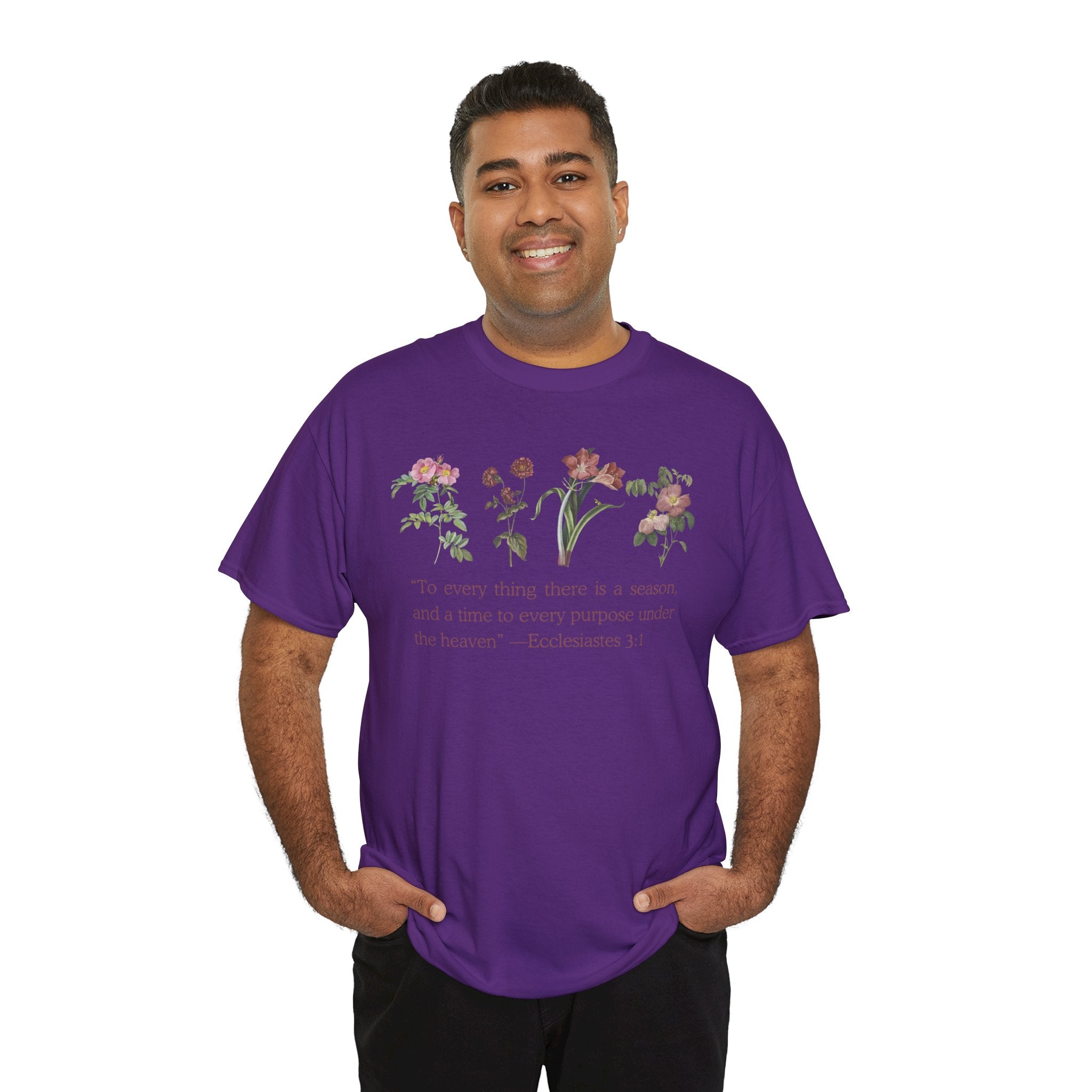 Christian -Biblical Inspirational Floral Quote Tee, Nature Lover Gift, Eco-Friendly Fashion, Casual Everyday Wear