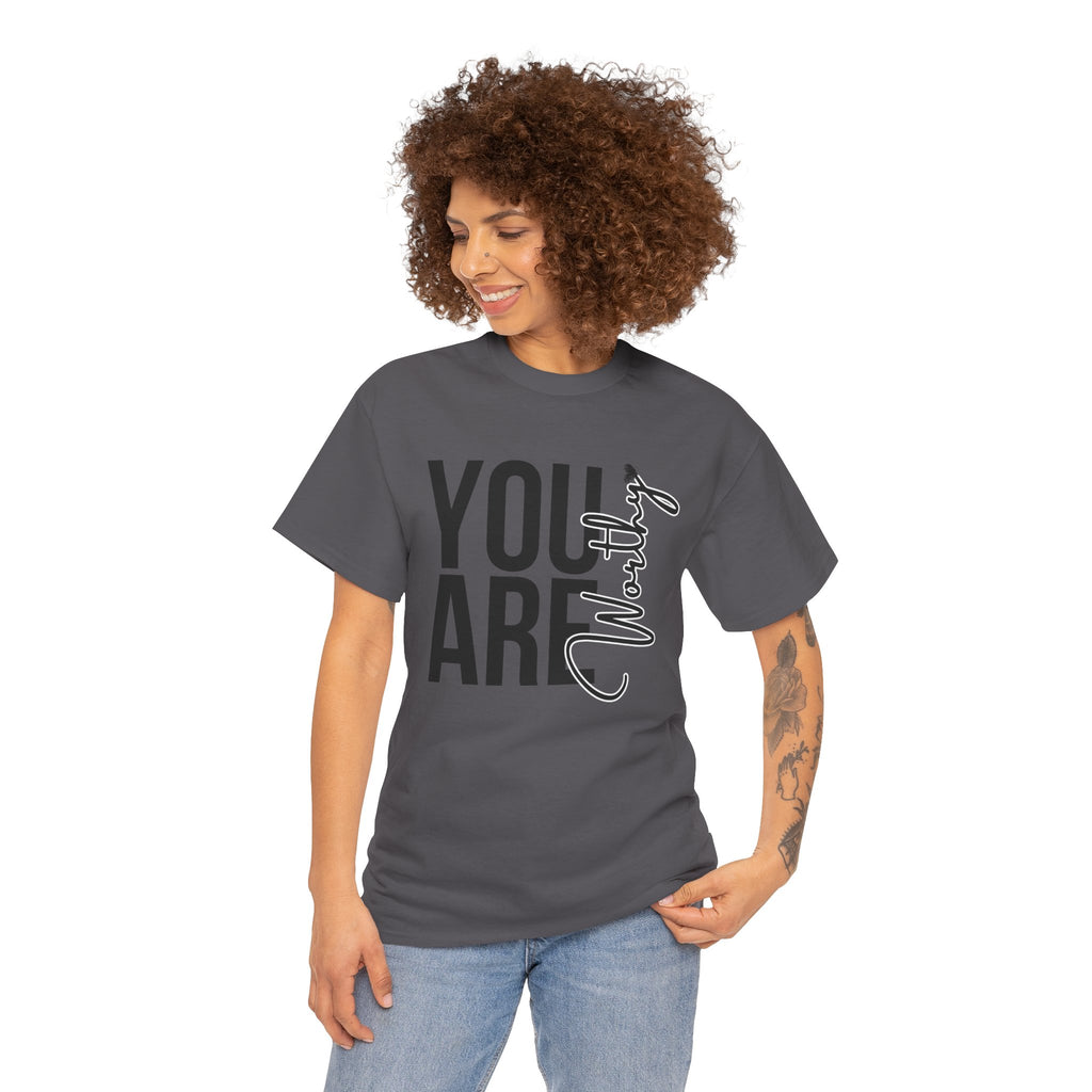 You Are Worthy Unisex Heavy Cotton Tee, Motivational Quote Shirt, Gift for Friends, Self-Love Tee, Uplifting Apparel, Positive [...]
