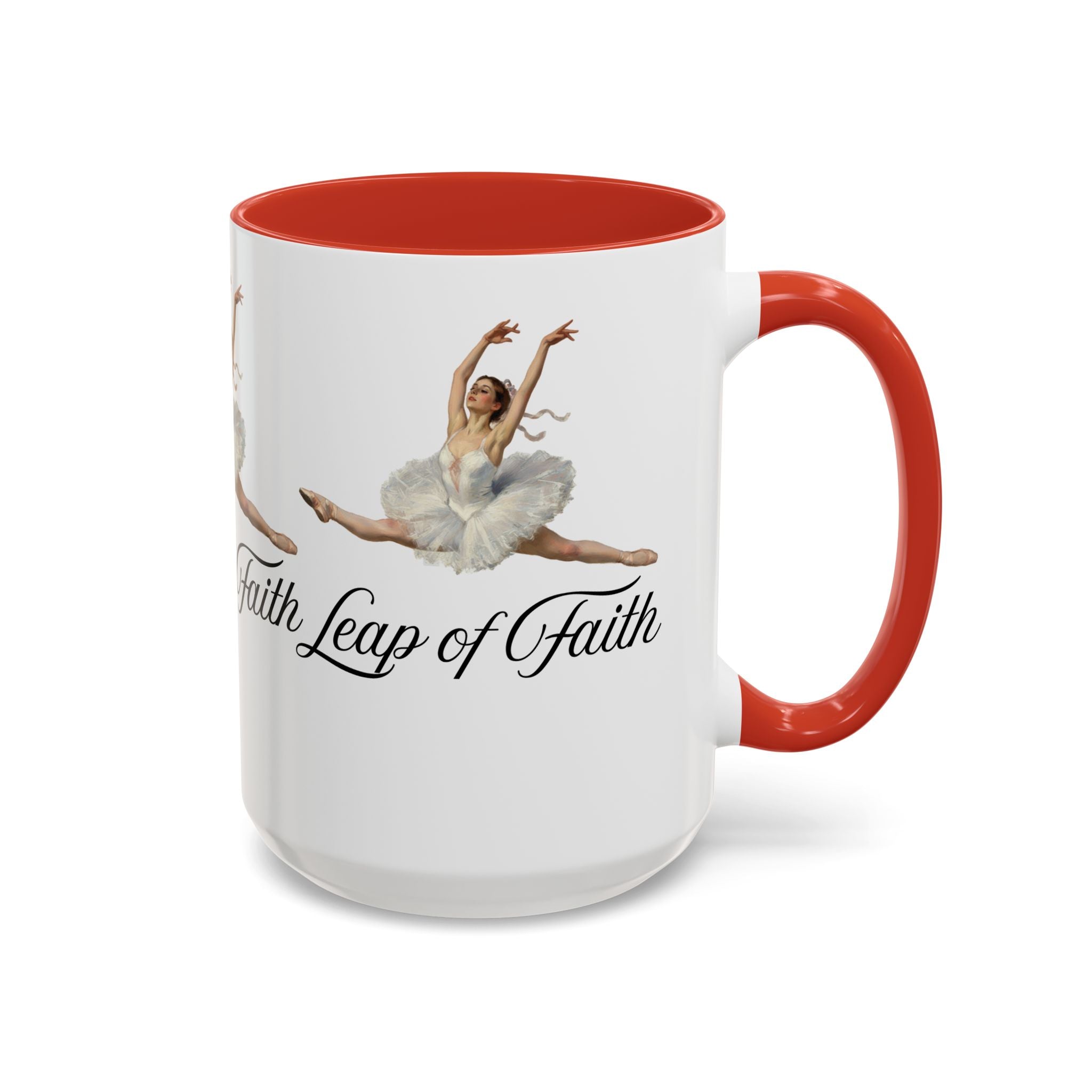 Ballet-Themed Coffee Mug 15 oz : Leap of Faith, Perfect Gift for Dancers, Inspirational Cup for Performers, Motivational Decor, Dance Lover's Mug