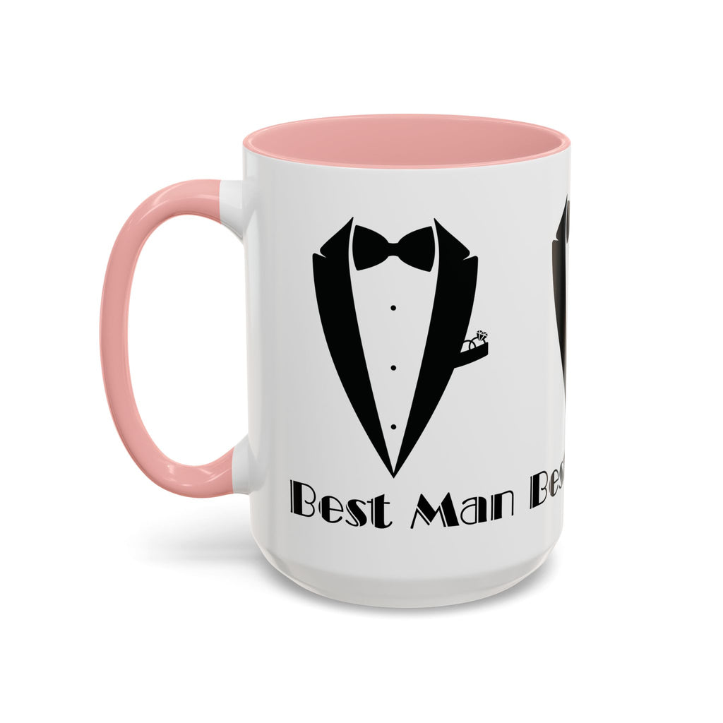 Best Man Accent Coffee Mug 11/15 oz, Groom’s Gift, Wedding Party Favor, Unique Best Man Gift, Black and White Coffee Cup