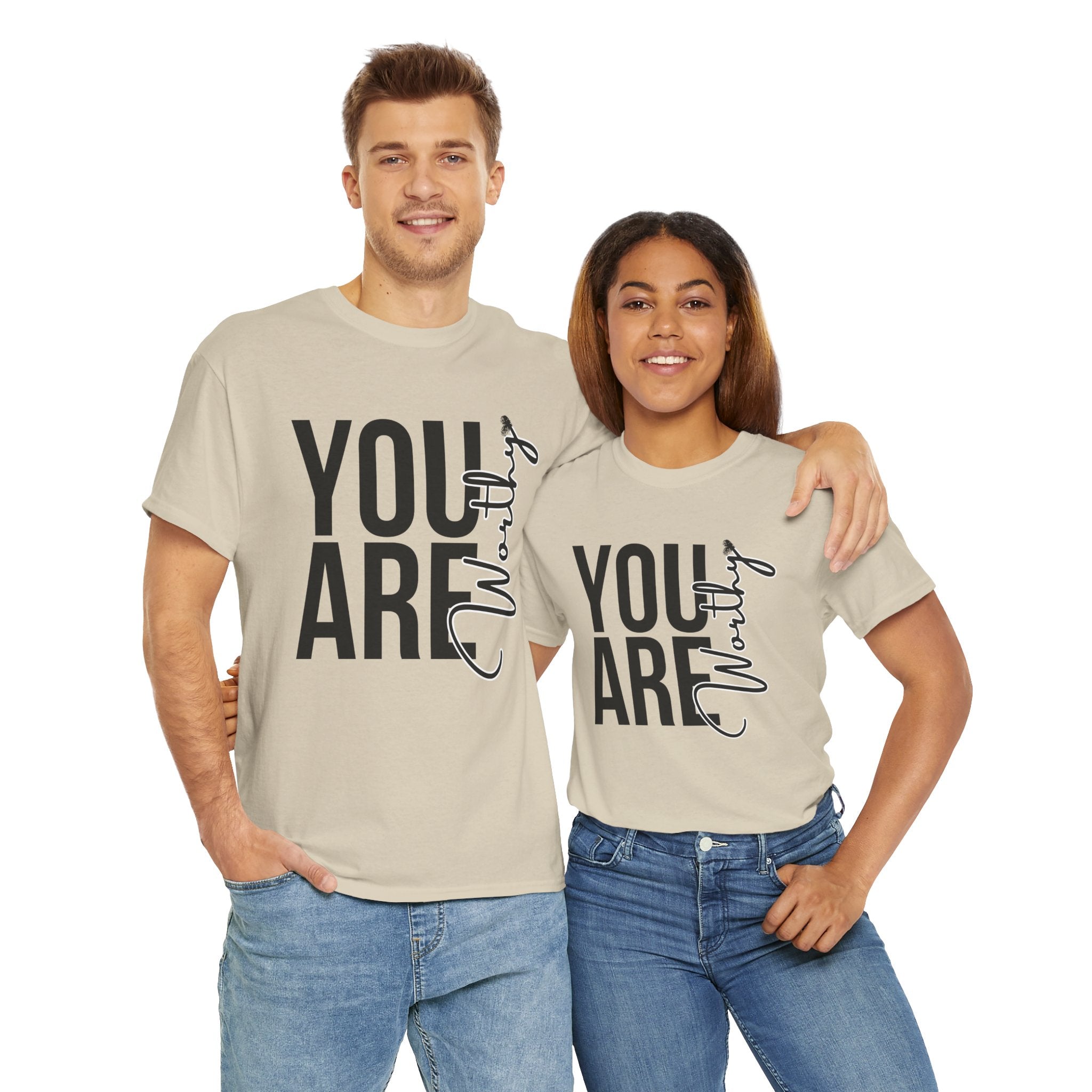 You Are Worthy Unisex Heavy Cotton Tee, Motivational Quote Shirt, Gift for Friends, Self-Love Tee, Uplifting Apparel, Positive [...]
