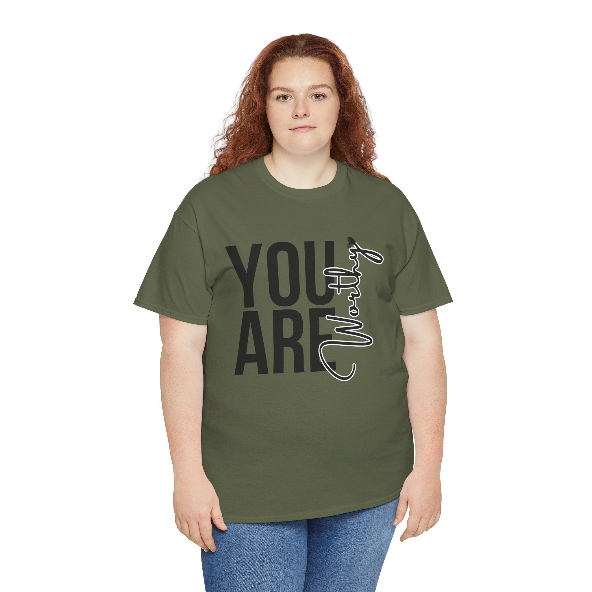 You Are Worthy Unisex Heavy Cotton Tee, Motivational Quote Shirt, Gift for Friends, Self-Love Tee, Uplifting Apparel, Positive [...]