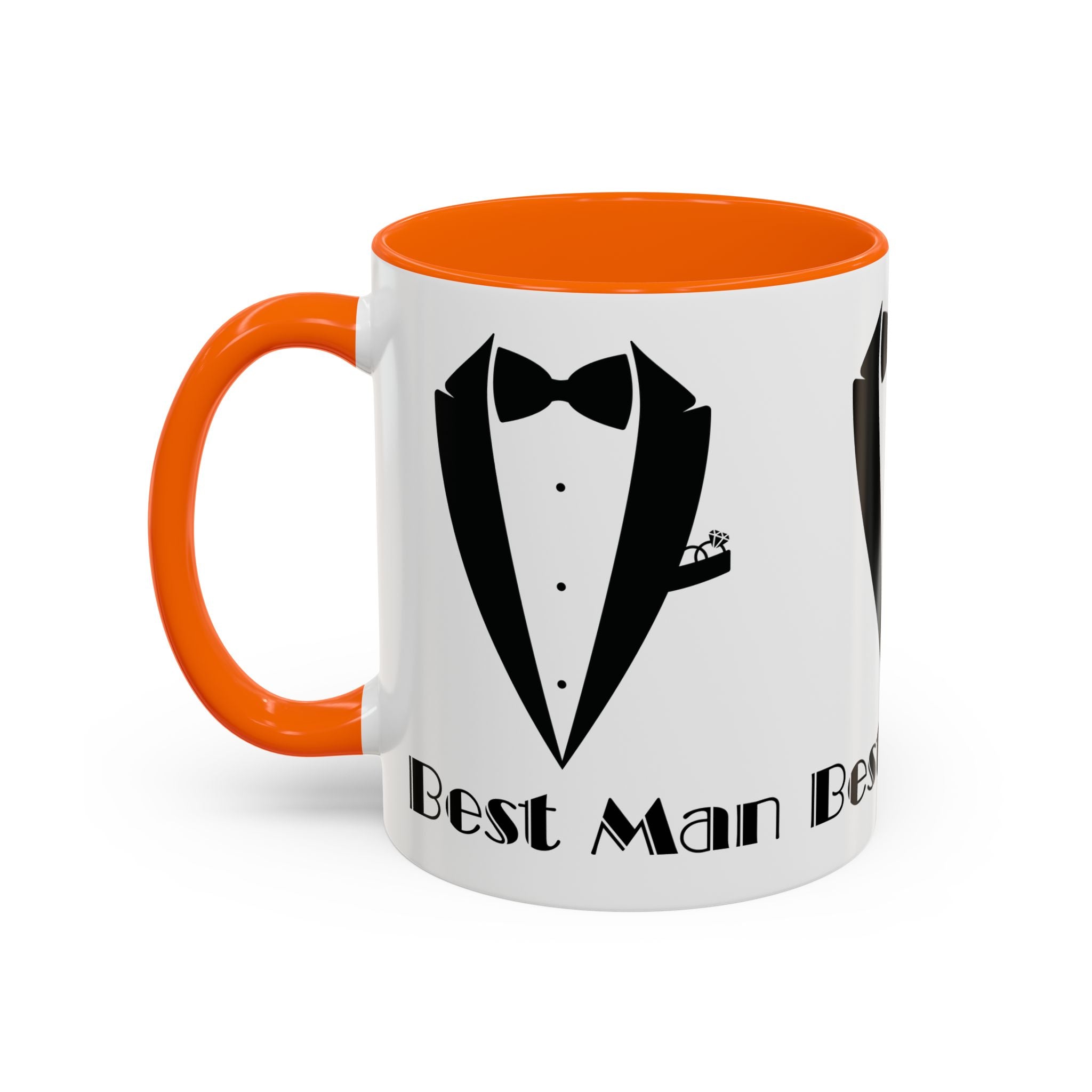Best Man Accent Coffee Mug 11/15 oz, Groom’s Gift, Wedding Party Favor, Unique Best Man Gift, Black and White Coffee Cup