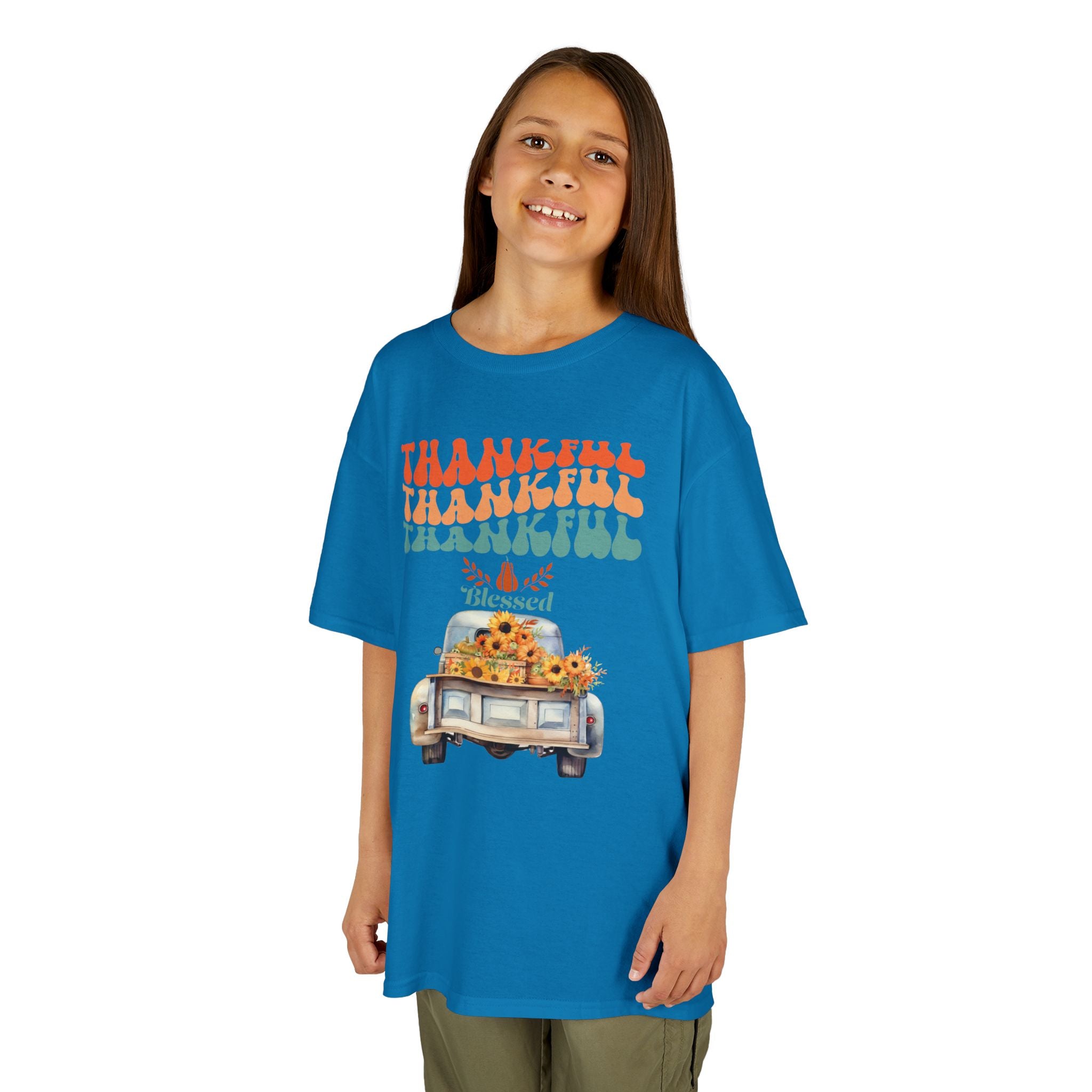 Thankful Kids Tee | Cute Autumn T-Shirt | Thanksgiving Gift | Kids Holiday Wear | Family Gathering Apparel
