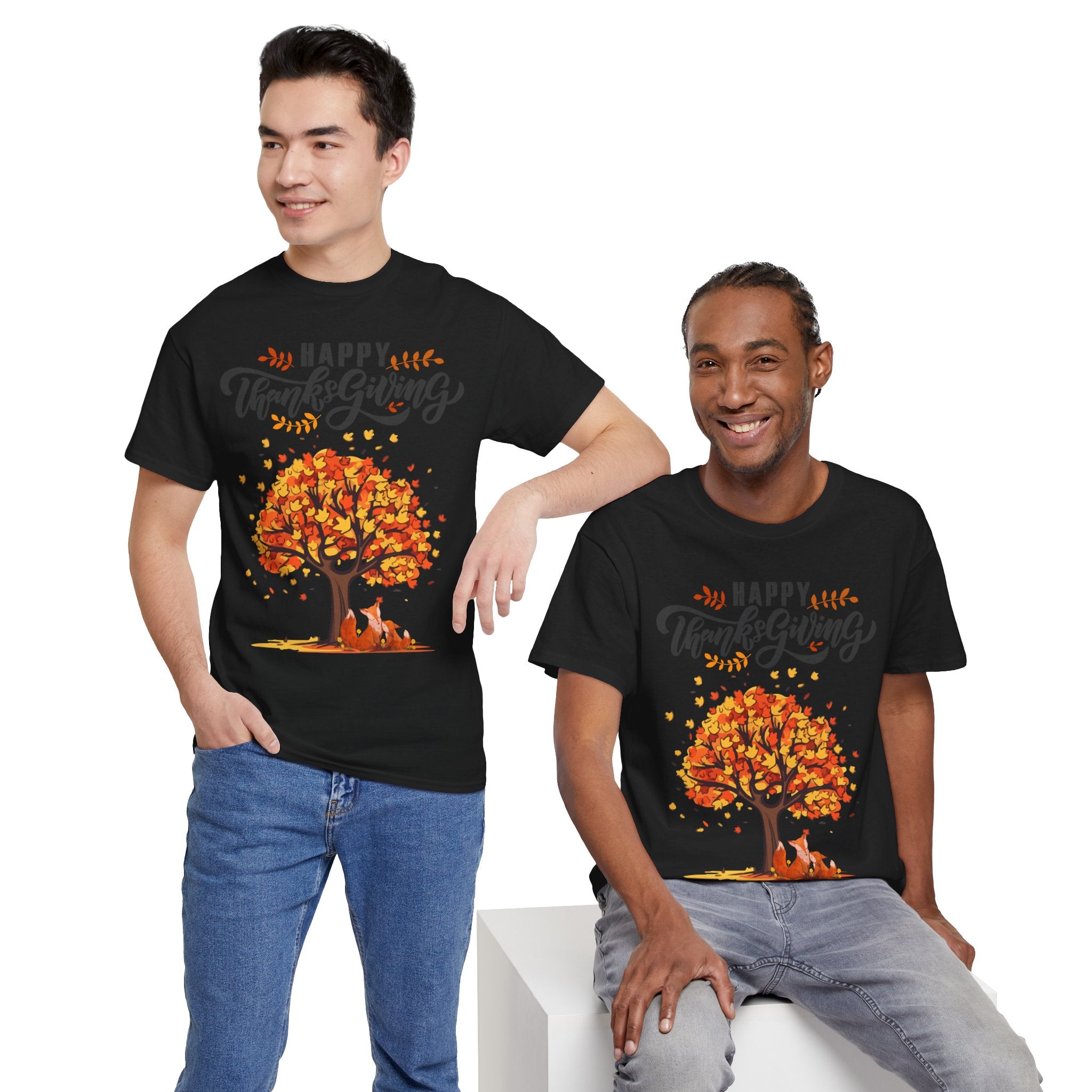 Thanksgiving Tree Tee, Fall T-Shirt, Autumn Apparel, Cozy Gift for Family, Cute Holiday Top