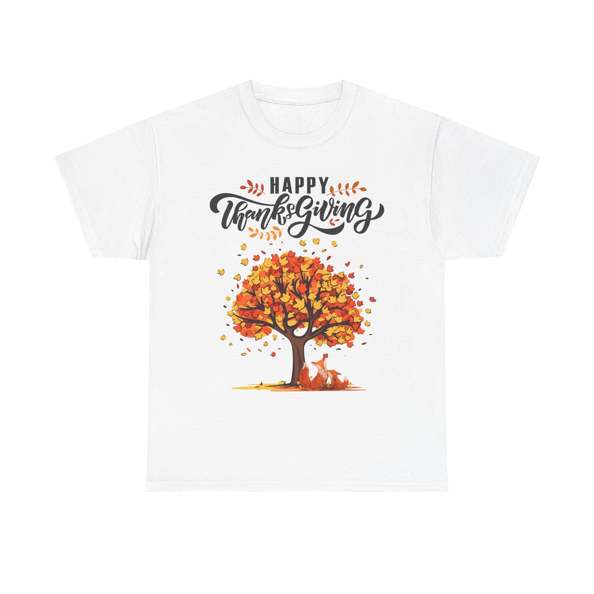 Thanksgiving Tree Tee, Fall T-Shirt, Autumn Apparel, Cozy Gift for Family, Cute Holiday Top