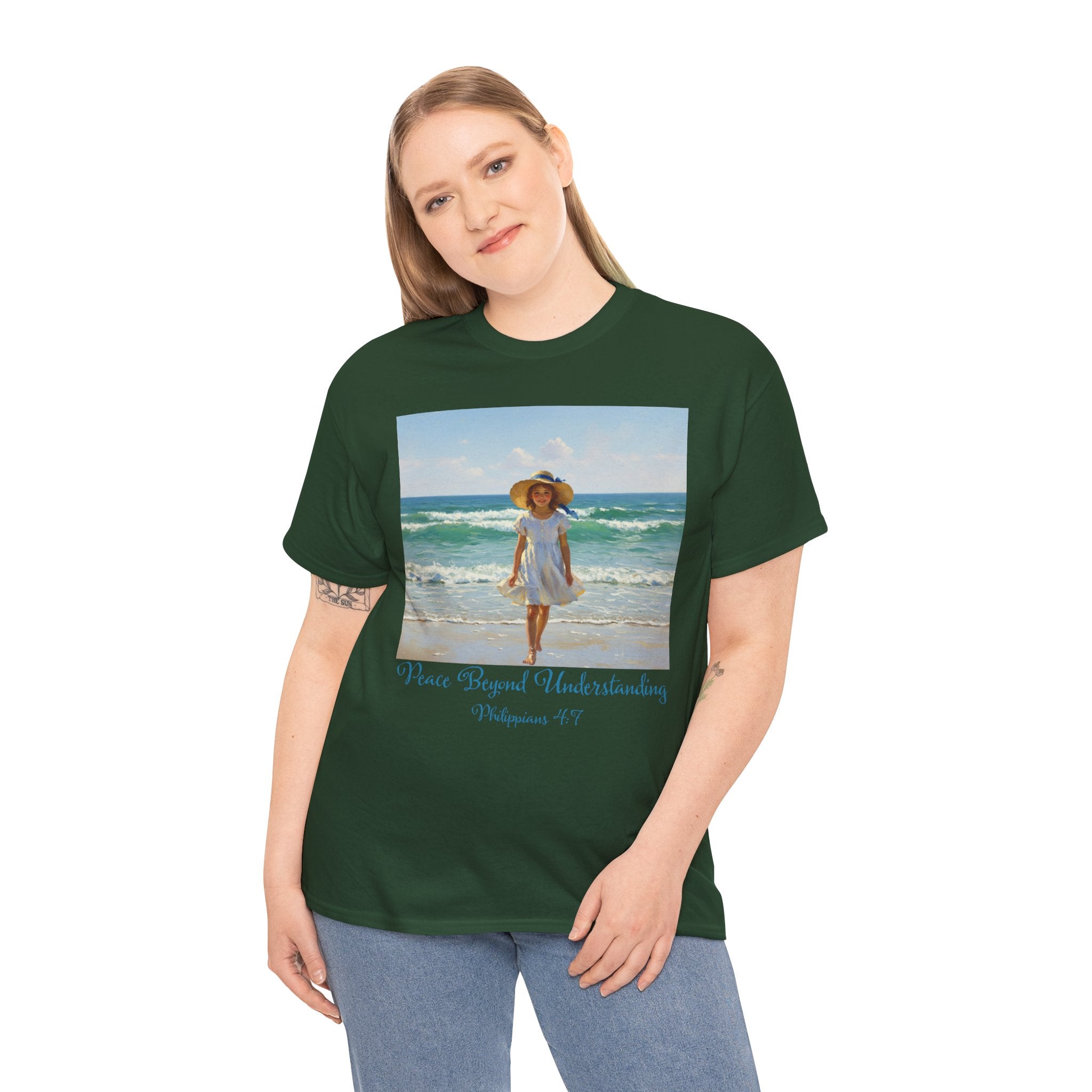 Serene Beach Vibes Tee for Summer Days, Top for Women, Casual Wear, Gifts for Beach Lovers, Vacay Essentials