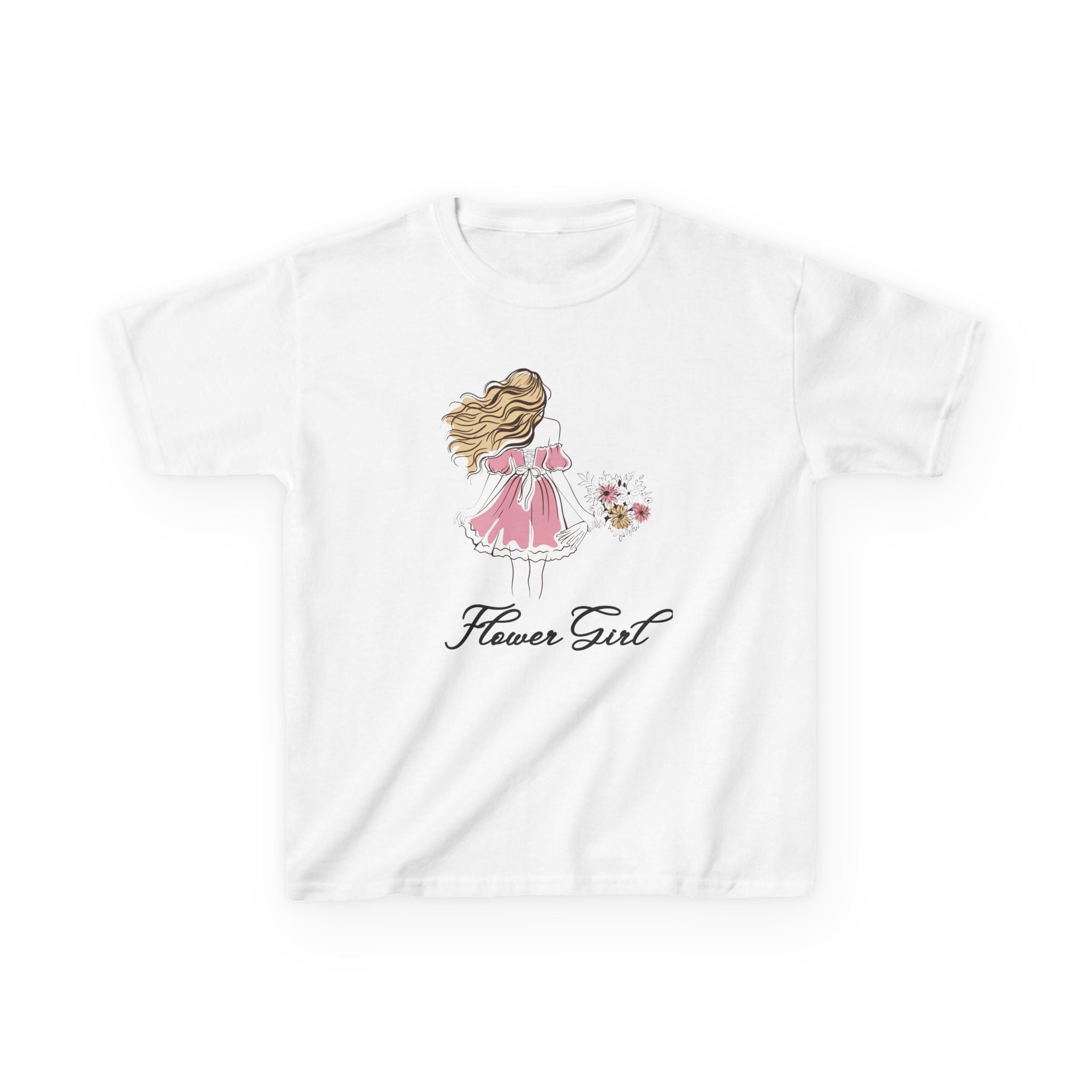Flower Girl Kids Tee, Cute Kids T-Shirt, Children's Wedding Outfit, Floral Graphic Tee, Birthday Gift for Girls, Summer Apparel