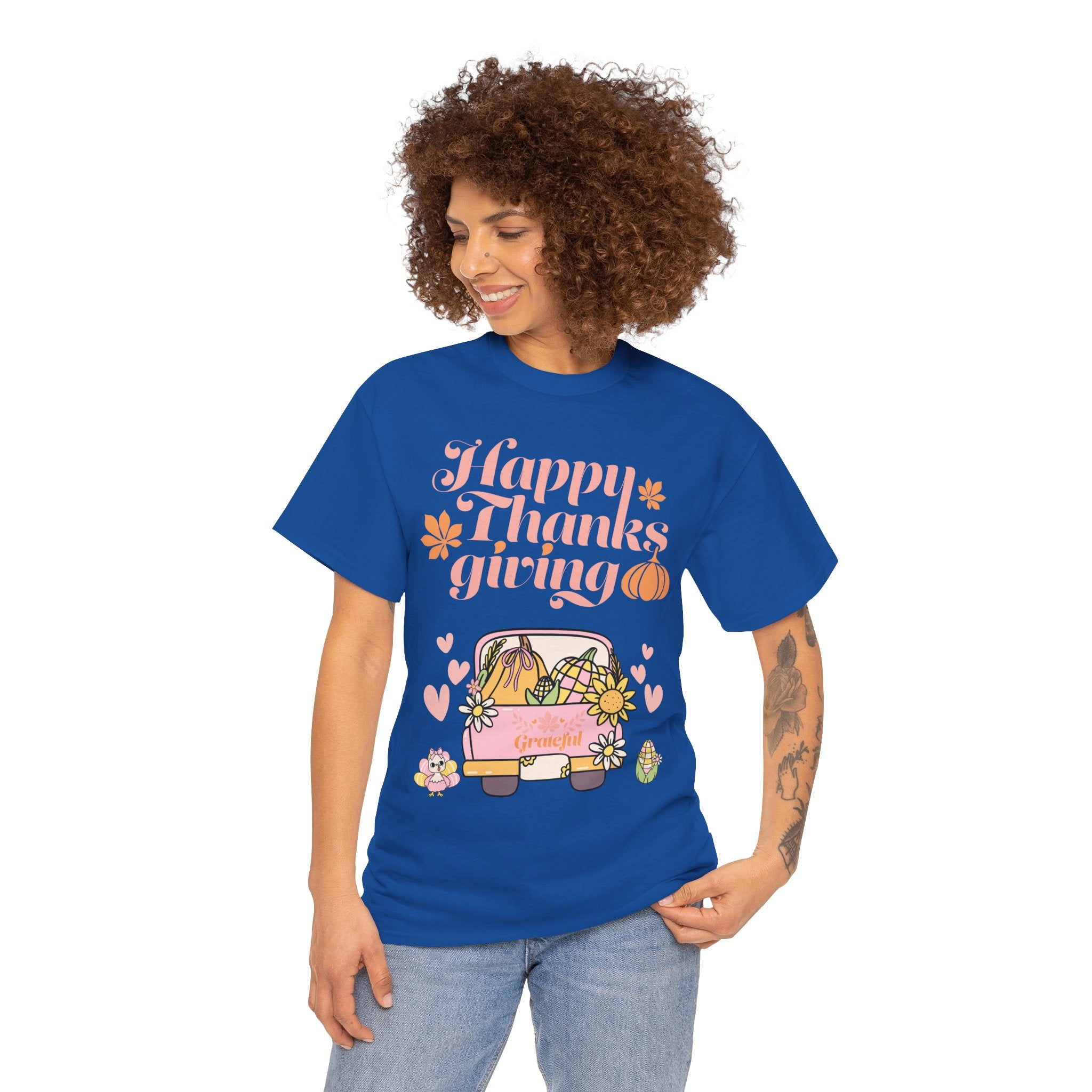 Happy Thanksgiving Unisex Tee | Cozy Autumn Shirt for Family Gatherings, Thanksgiving Celebration, Fall Fashion, Cute Gift Idea
