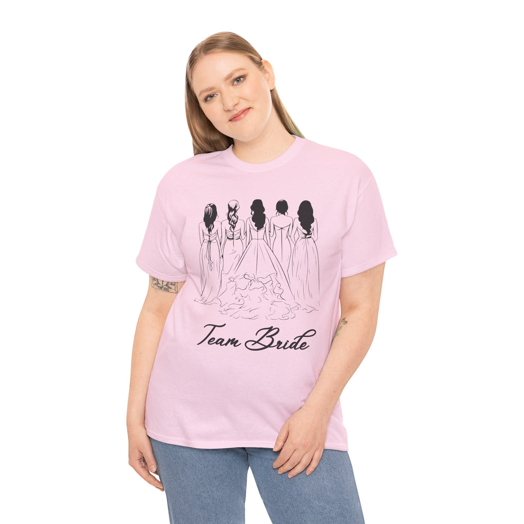 Team Bride Unisex Heavy Cotton Tee - Perfect for Weddings, Bridal Showers, Engagements, Bachelorette Parties, Group Celebrations