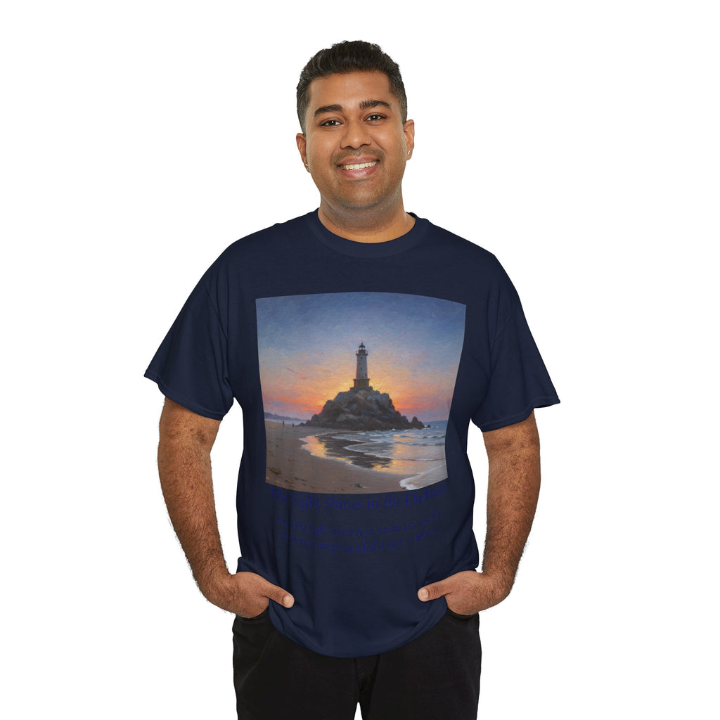 Light in Darkness Unisex Cotton Tee-inspired by Monet, Inspirational Shirt, Bible Verse Tee, Faith-Based Apparel, Perfect Gift for All Occasions