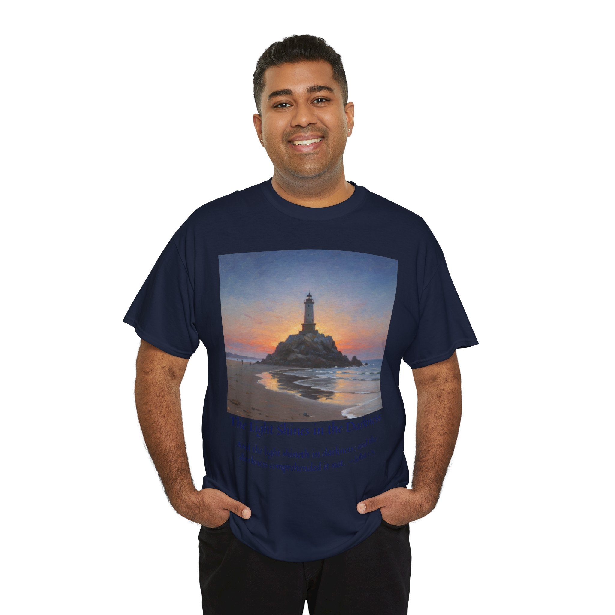 Light in Darkness Unisex Cotton Tee-inspired by Monet, Inspirational Shirt, Bible Verse Tee, Faith-Based Apparel, Perfect Gift for All Occasions