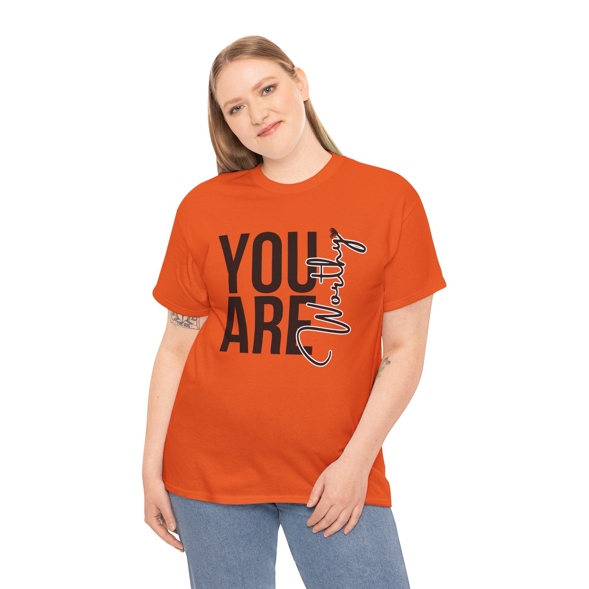You Are Worthy Unisex Heavy Cotton Tee, Motivational Quote Shirt, Gift for Friends, Self-Love Tee, Uplifting Apparel, Positive [...]