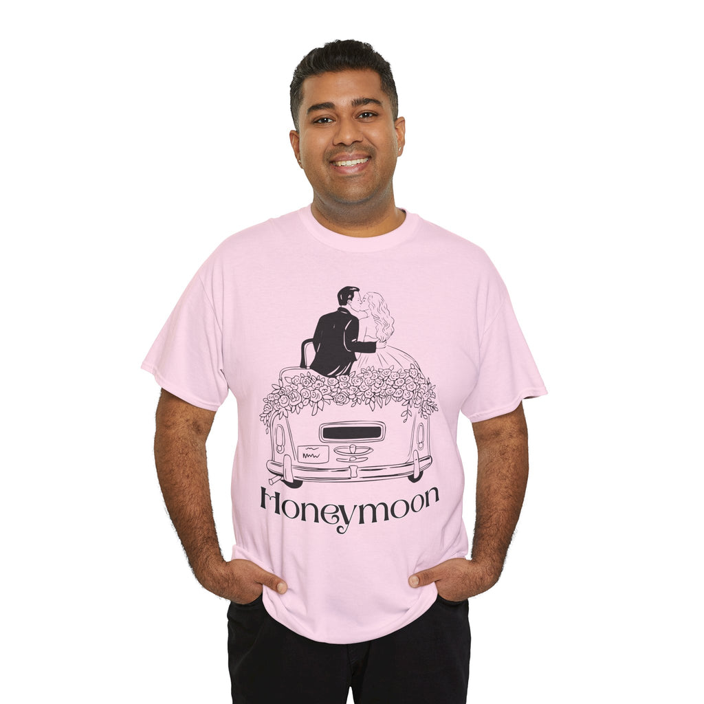 Honeymoon Wedding  T-Shirt, Romantic Couple Shirt, Newlywed Gift, Wedding Celebration Apparel, Typography Tee, Unisex Cotton Top