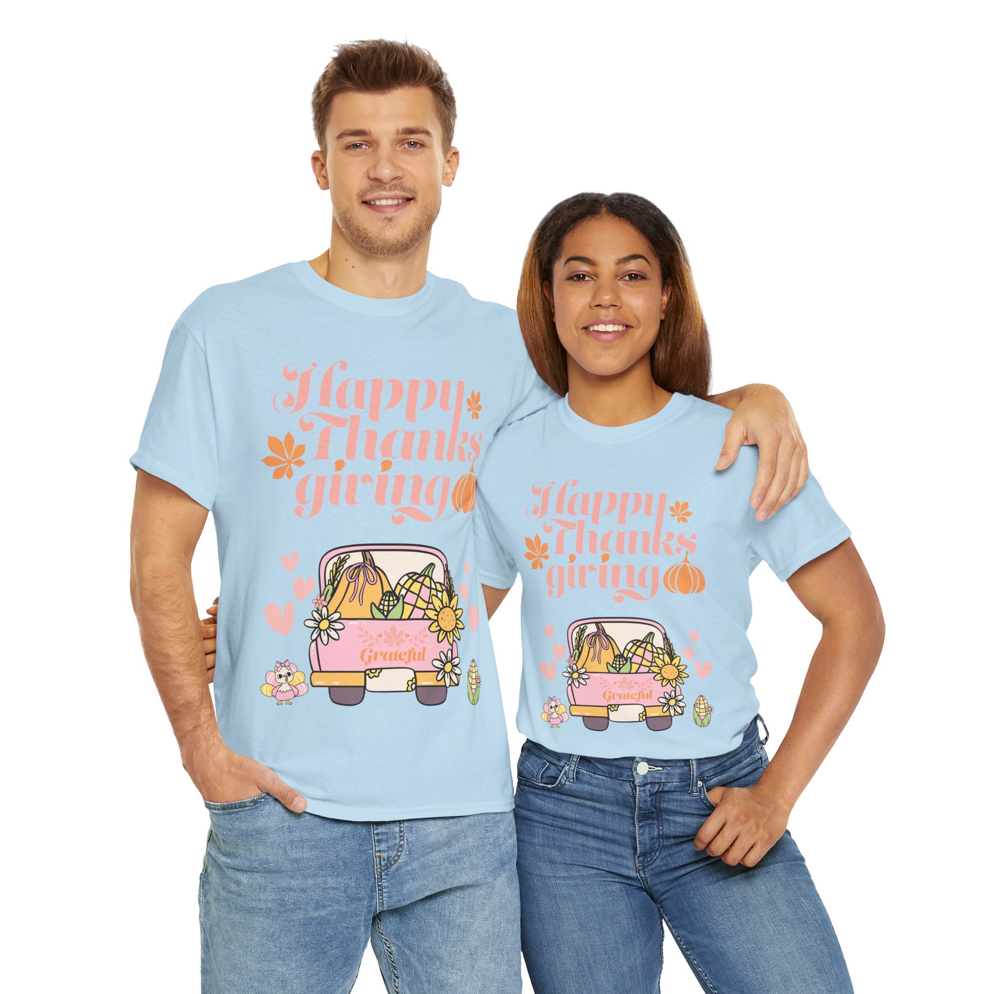 Happy Thanksgiving Unisex Tee | Cozy Autumn Shirt for Family Gatherings, Thanksgiving Celebration, Fall Fashion, Cute Gift Idea