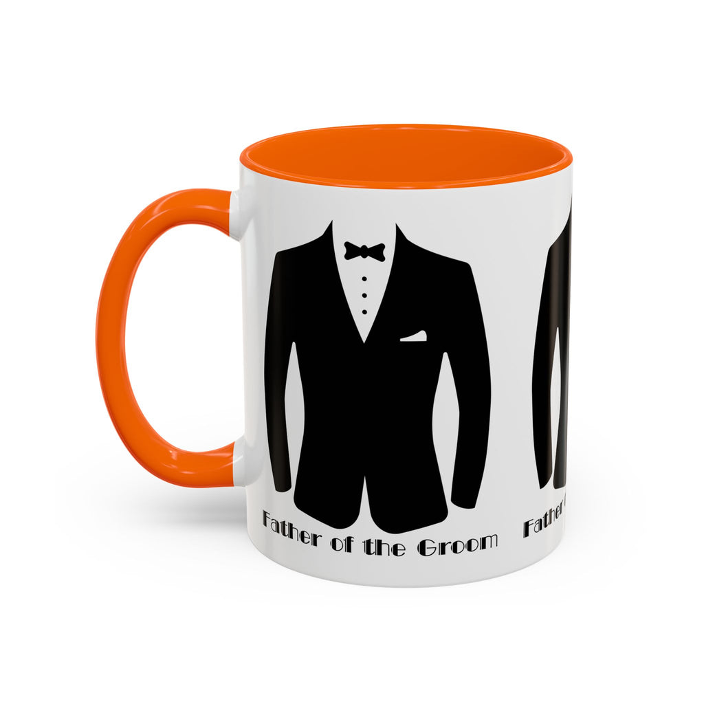 Father of the Groom Accent Coffee Mug 11/15 oz- Perfect Groomsmen Gift, Wedding Keepsake, Stylish Drinkware, Unique Wedding Favor