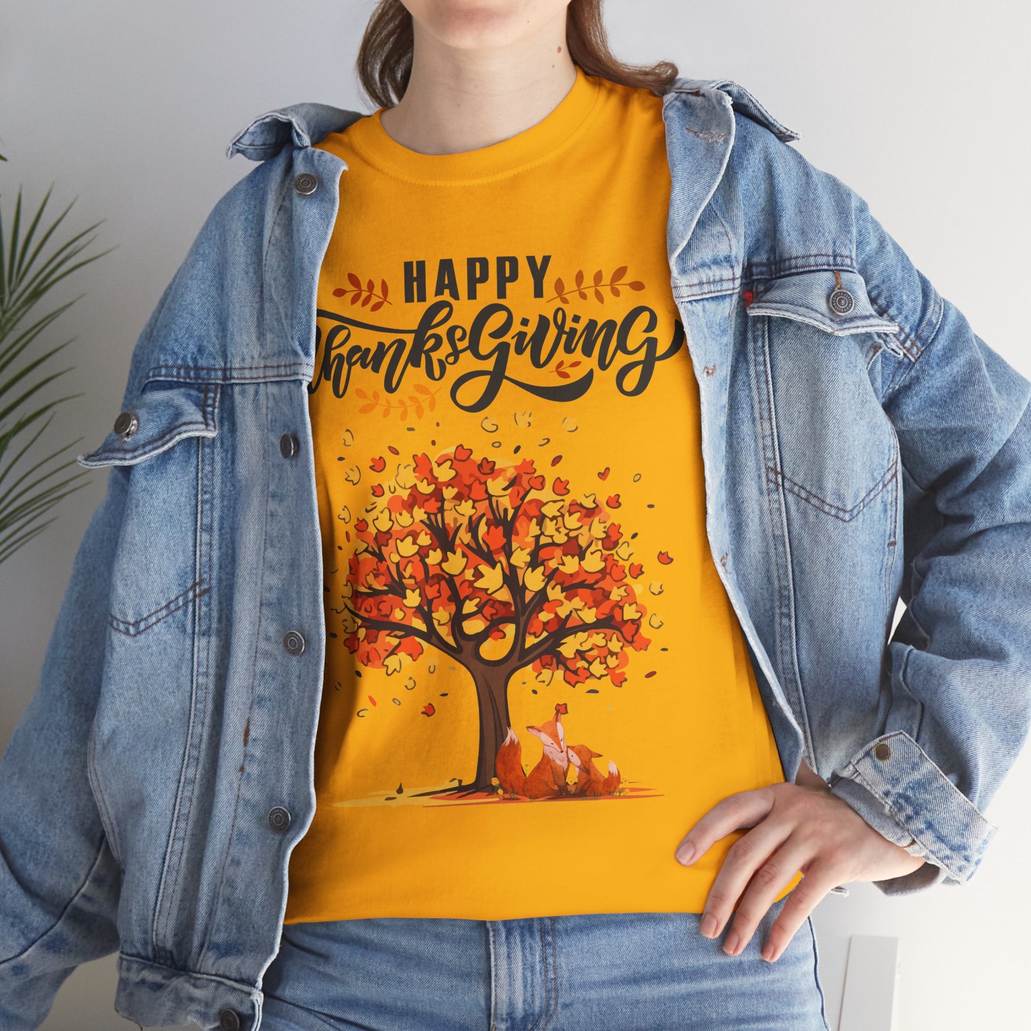 Thanksgiving Tree Tee, Fall T-Shirt, Autumn Apparel, Cozy Gift for Family, Cute Holiday Top